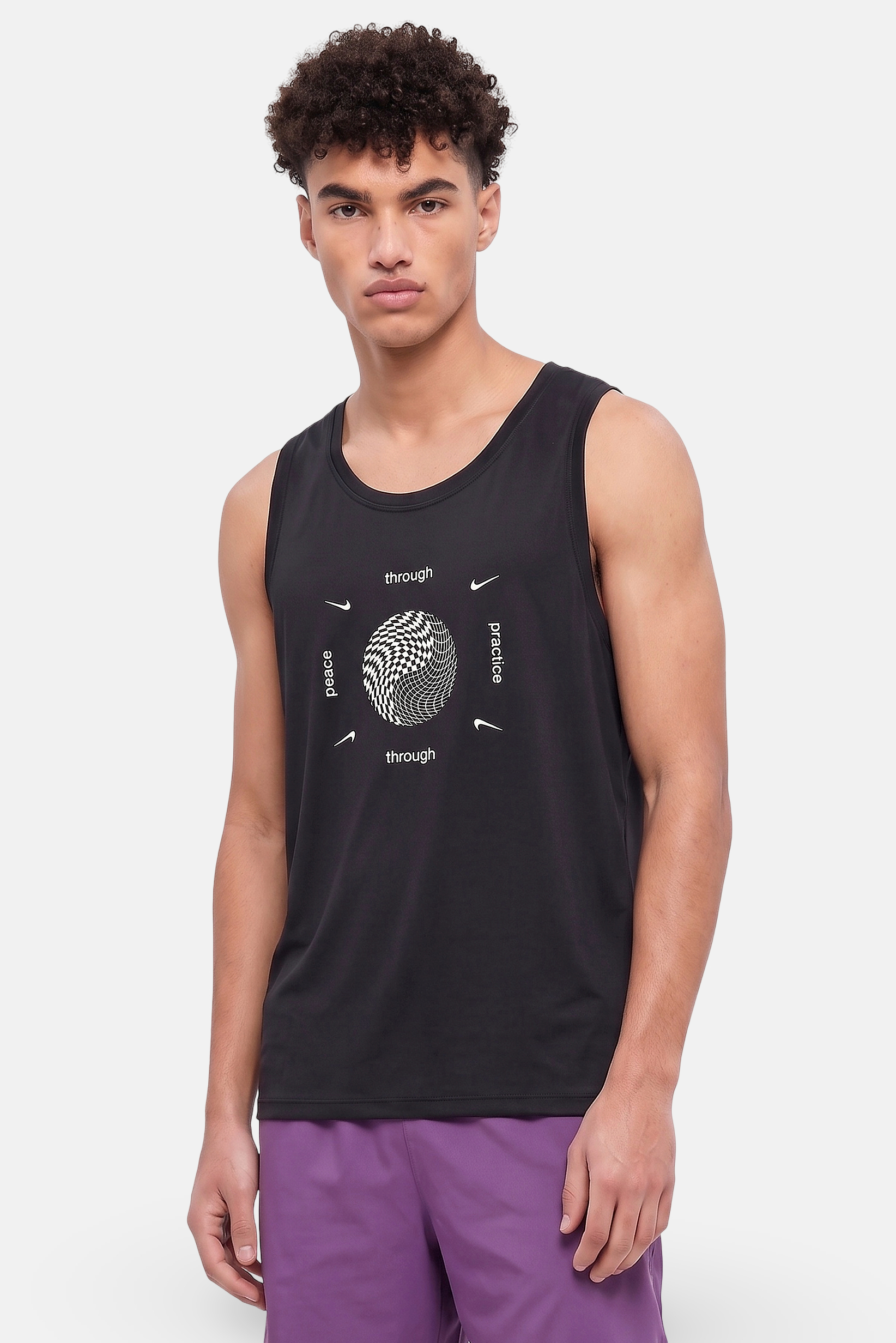Men Dri Fit Sleeveless Training Tank Top, Black