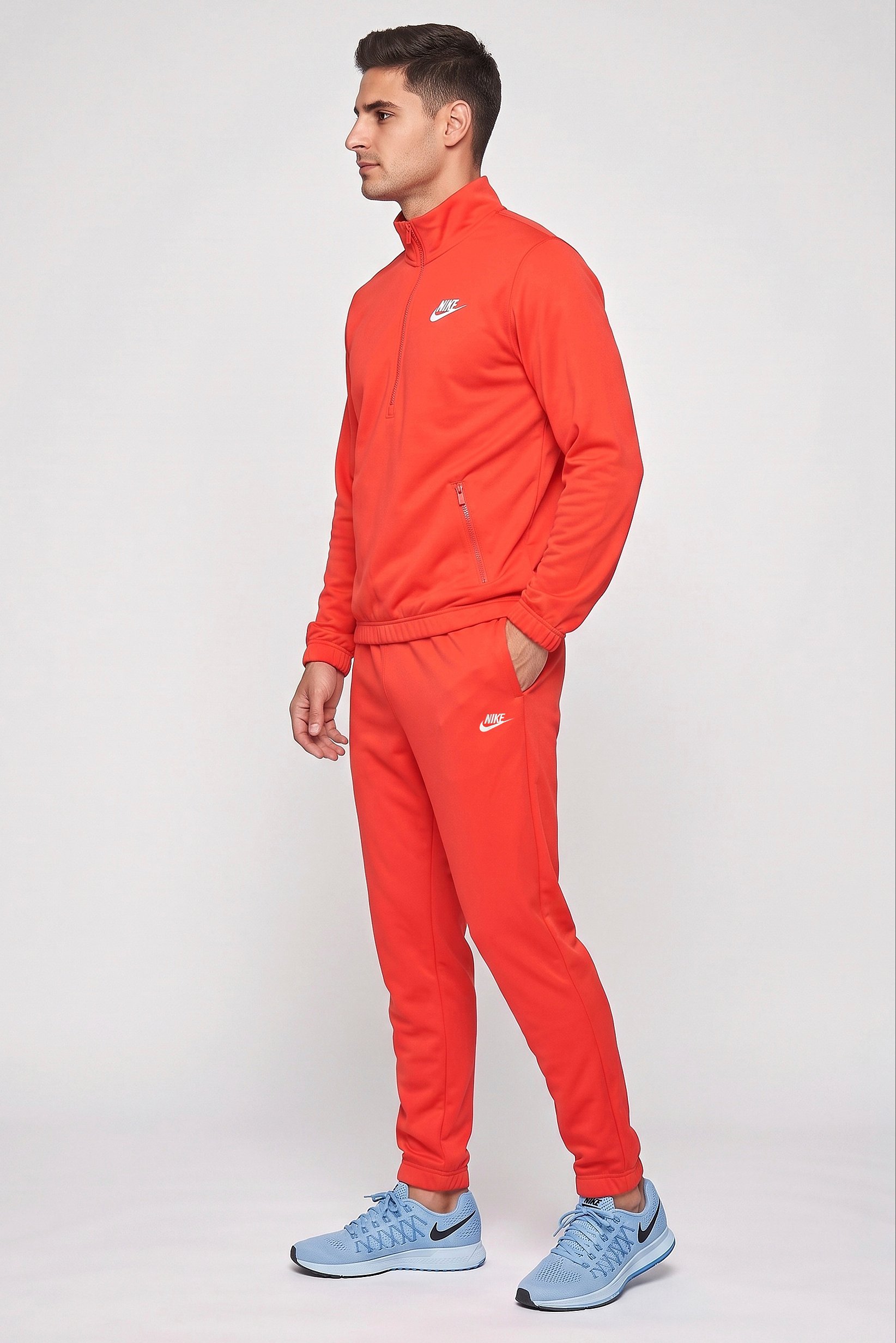 Men Standard Fit Long Sleeve Training Tracksuit, Orange