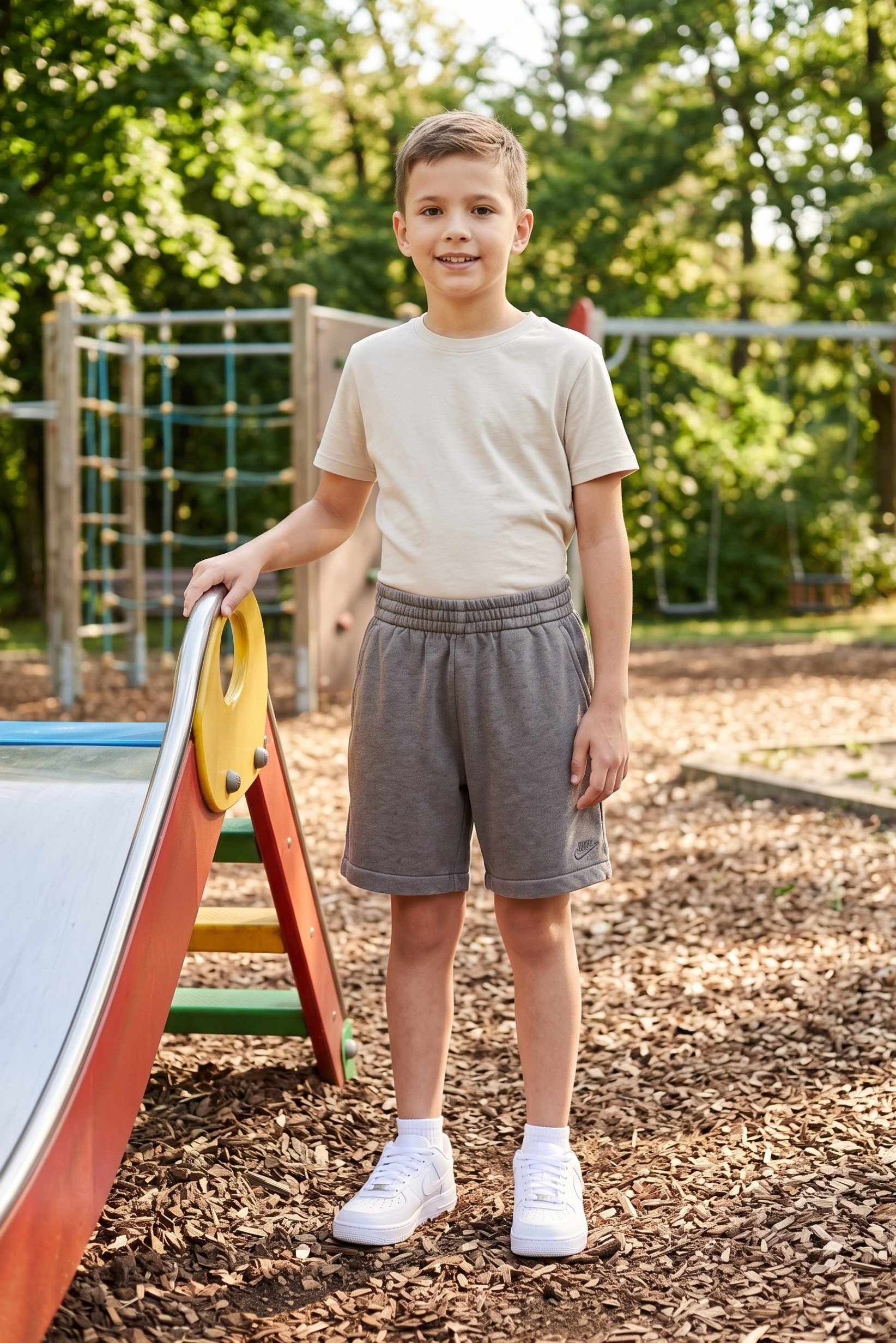 Kids Boy Loose Fit Outdoor Shorts, Grey