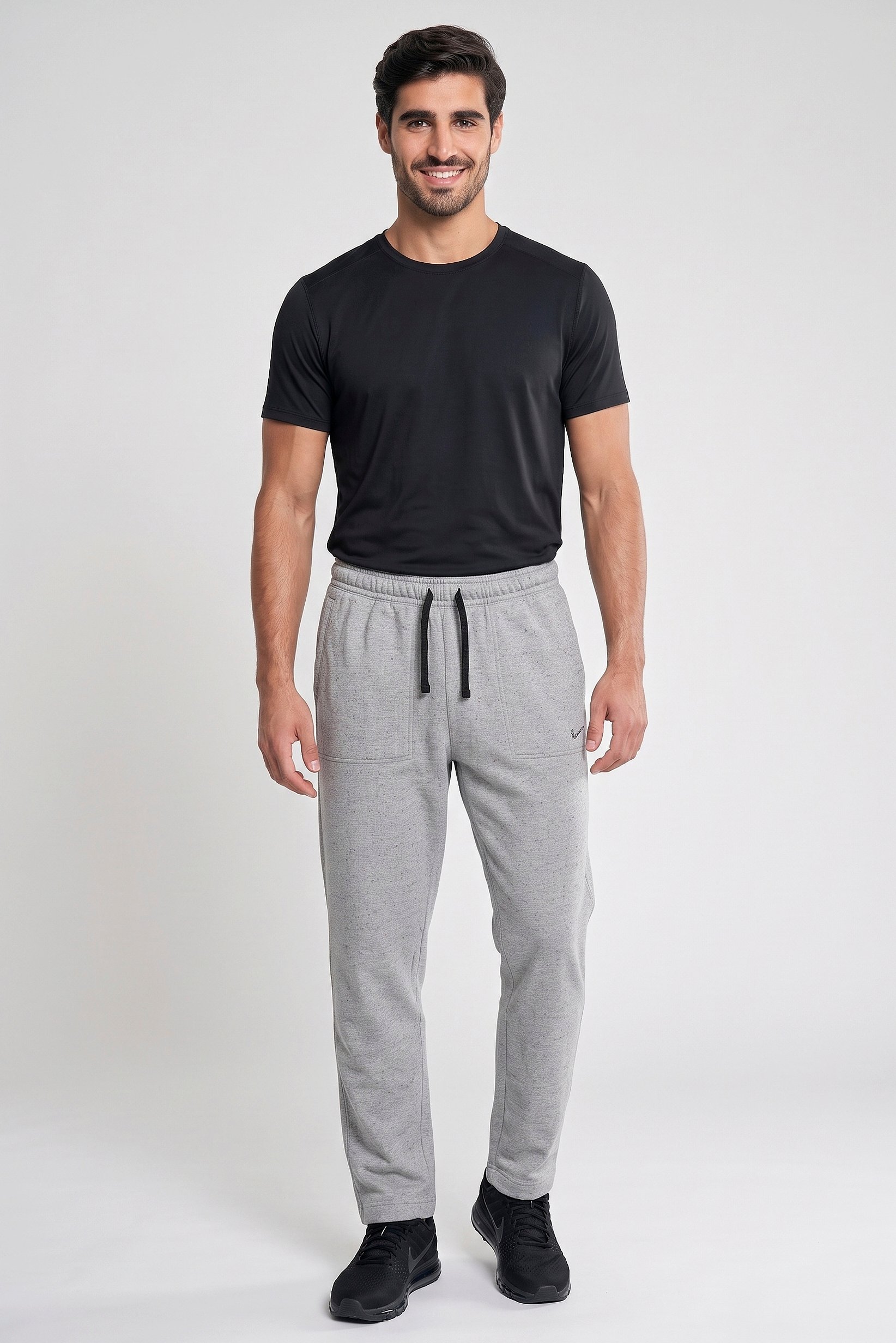 Men Standard Fit Yoga Pants, Grey