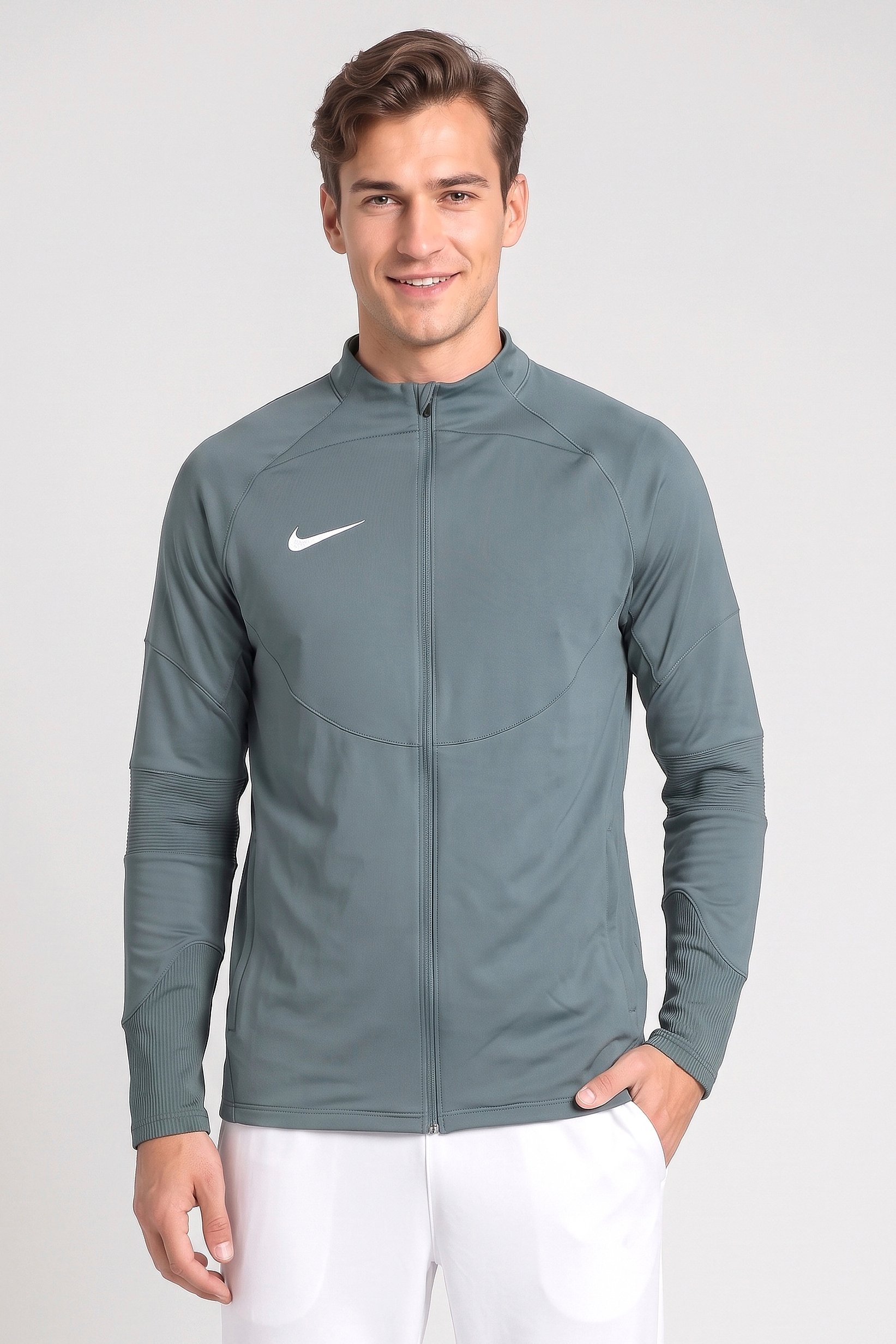 Men Sportswear Fit Long Sleeve Training Jacket, Sage Green