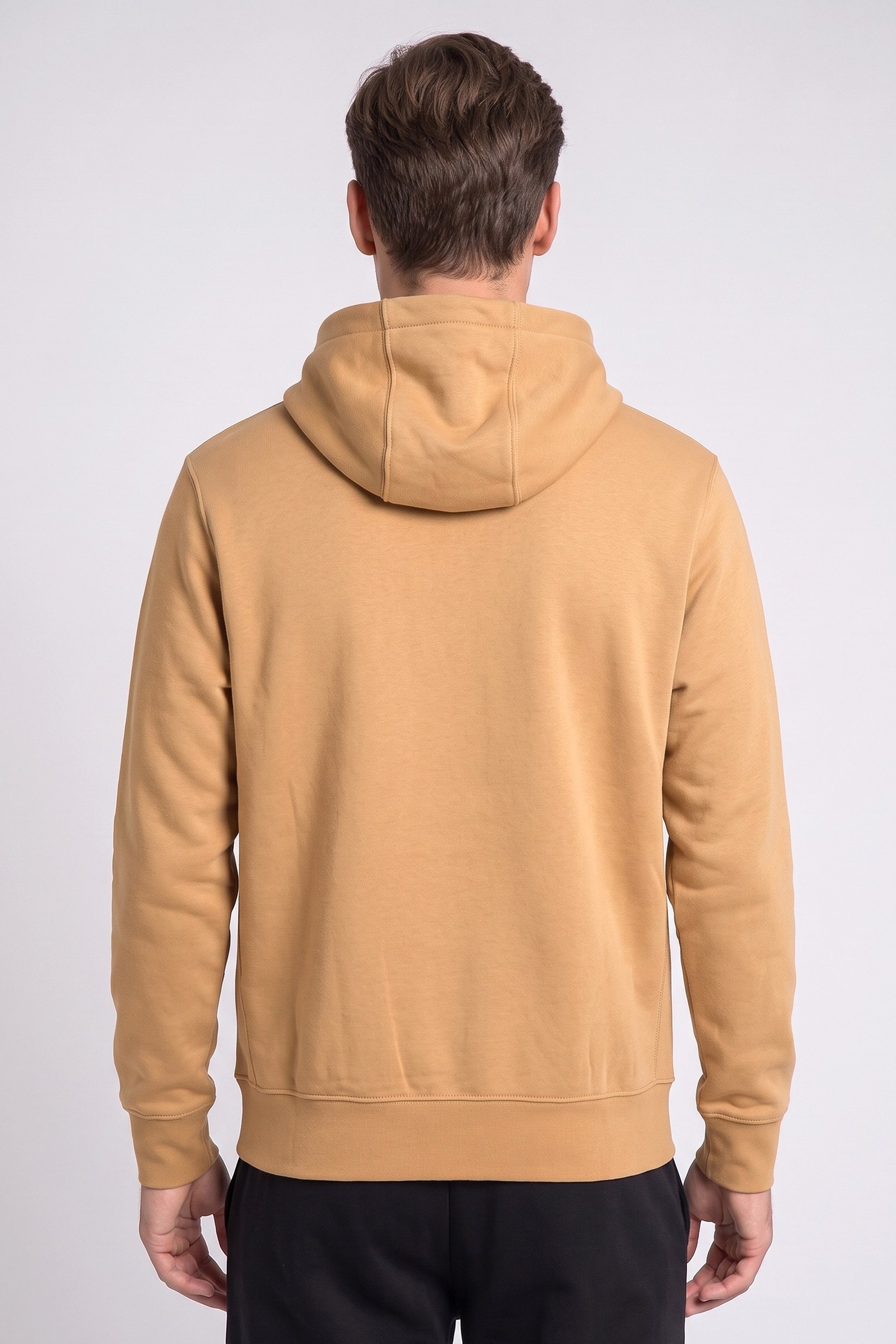 Men Sportswear Fit Long Sleeves Outdoor Hoodie, Dark Khaki