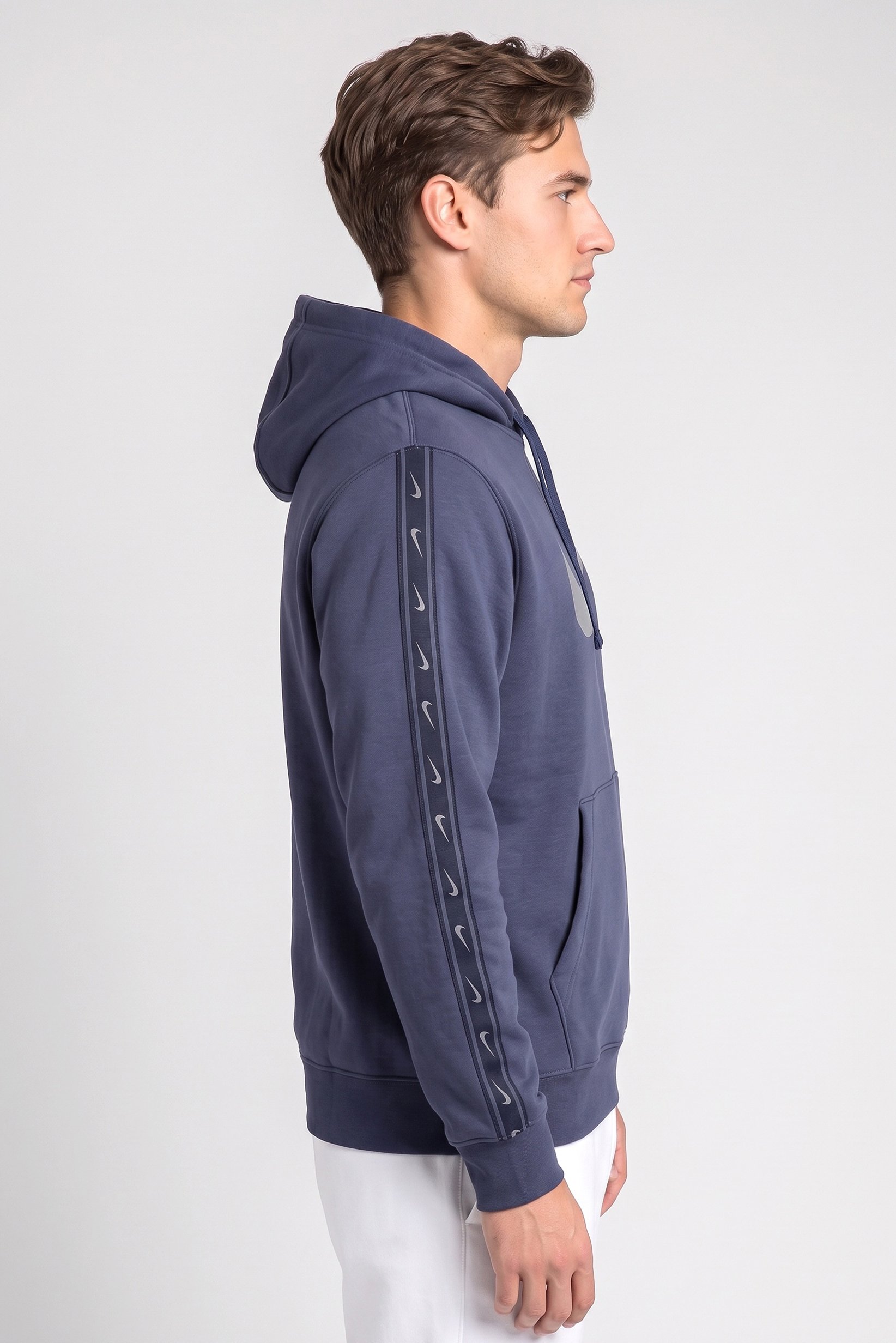 Men Sportswear Fit Long Sleeve Outdoor Hoodie, Slate Blue