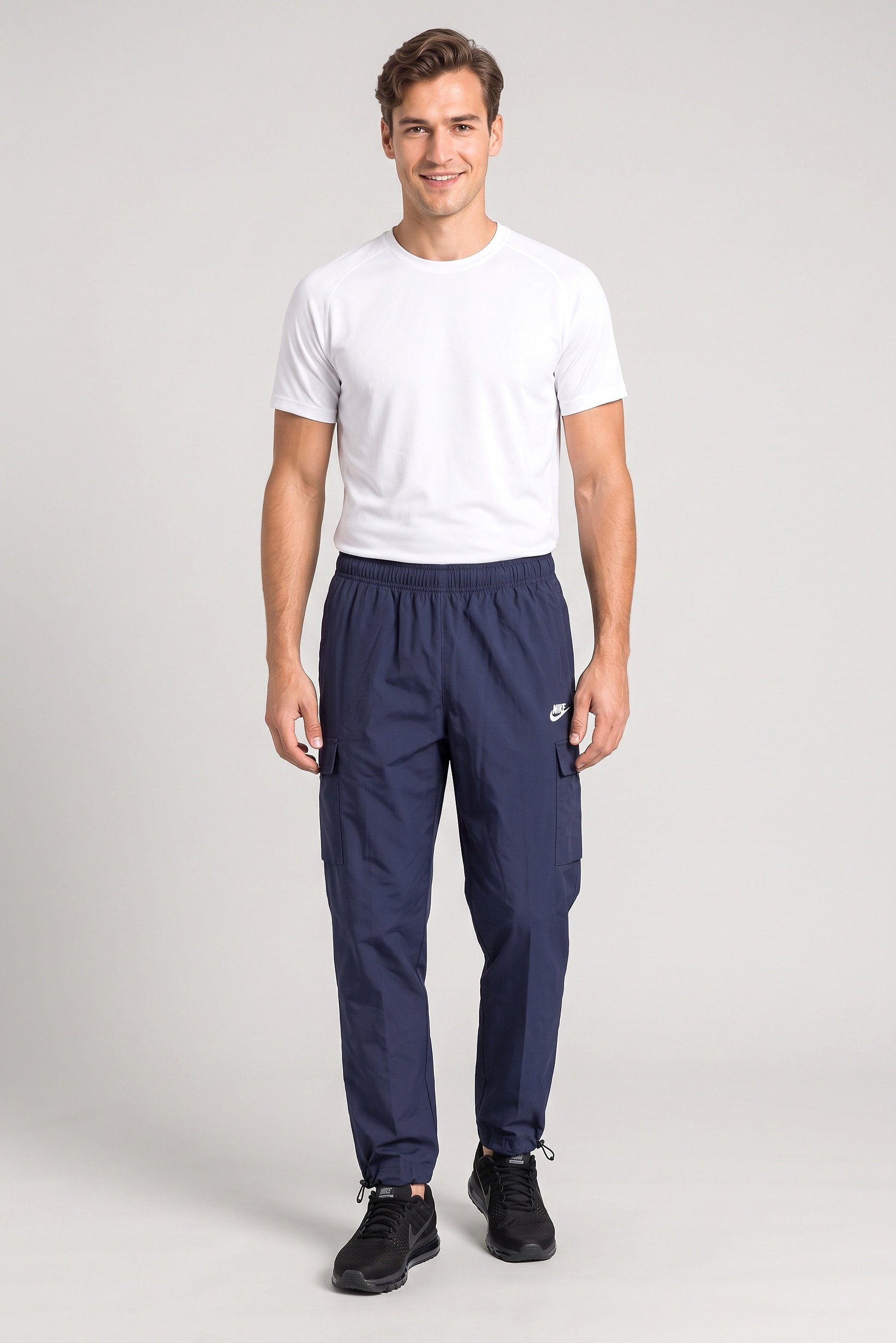Men Sportswear Fit Training Track Pants, Navy Blue