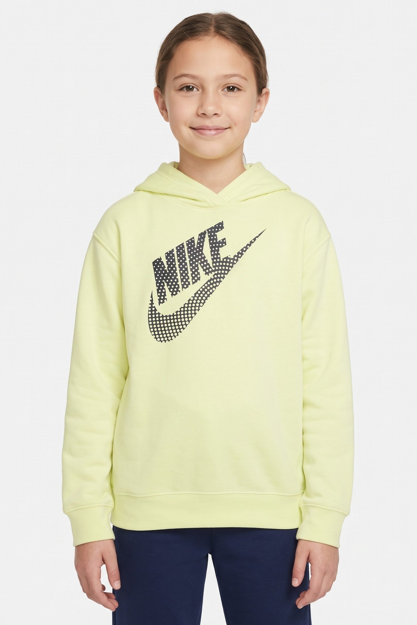 Kids Girl Oversized Fit Outdoor Hoodie, Lime Green