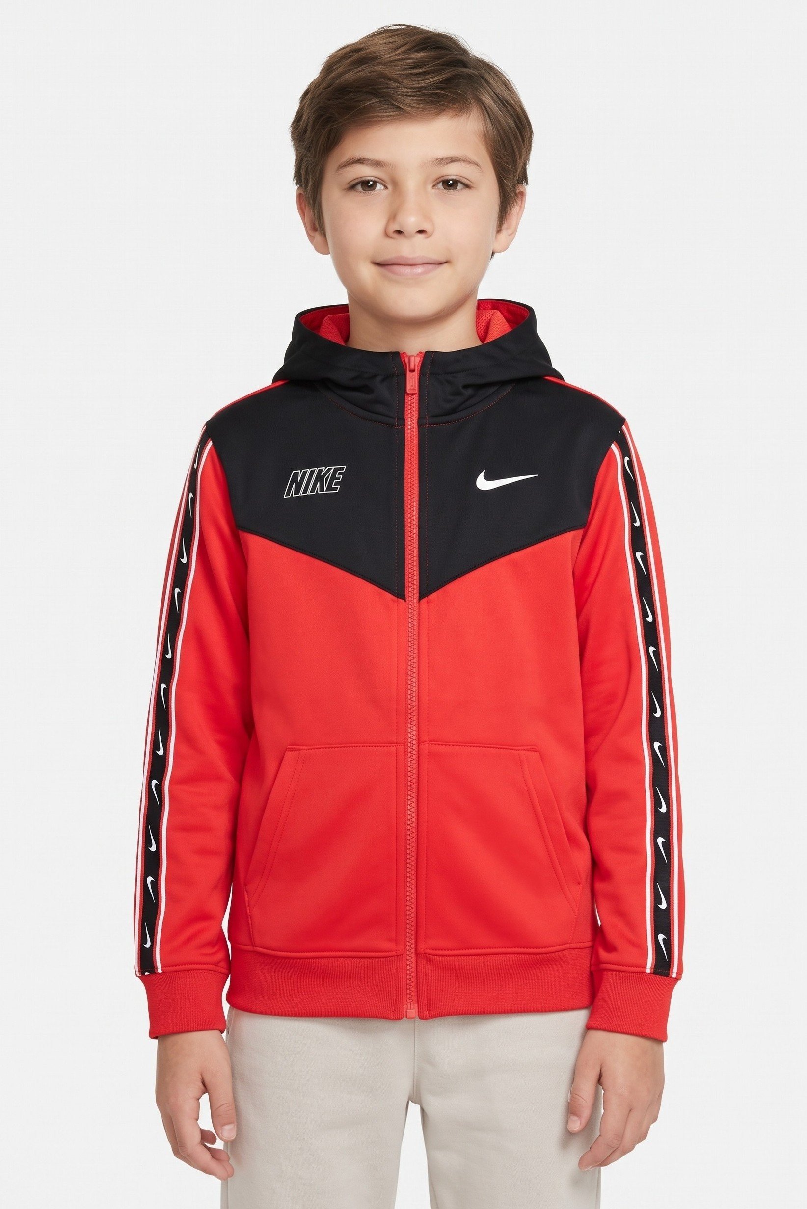 Kids Boy Sportswear Fit Long Sleeve Training Hoodie, Red