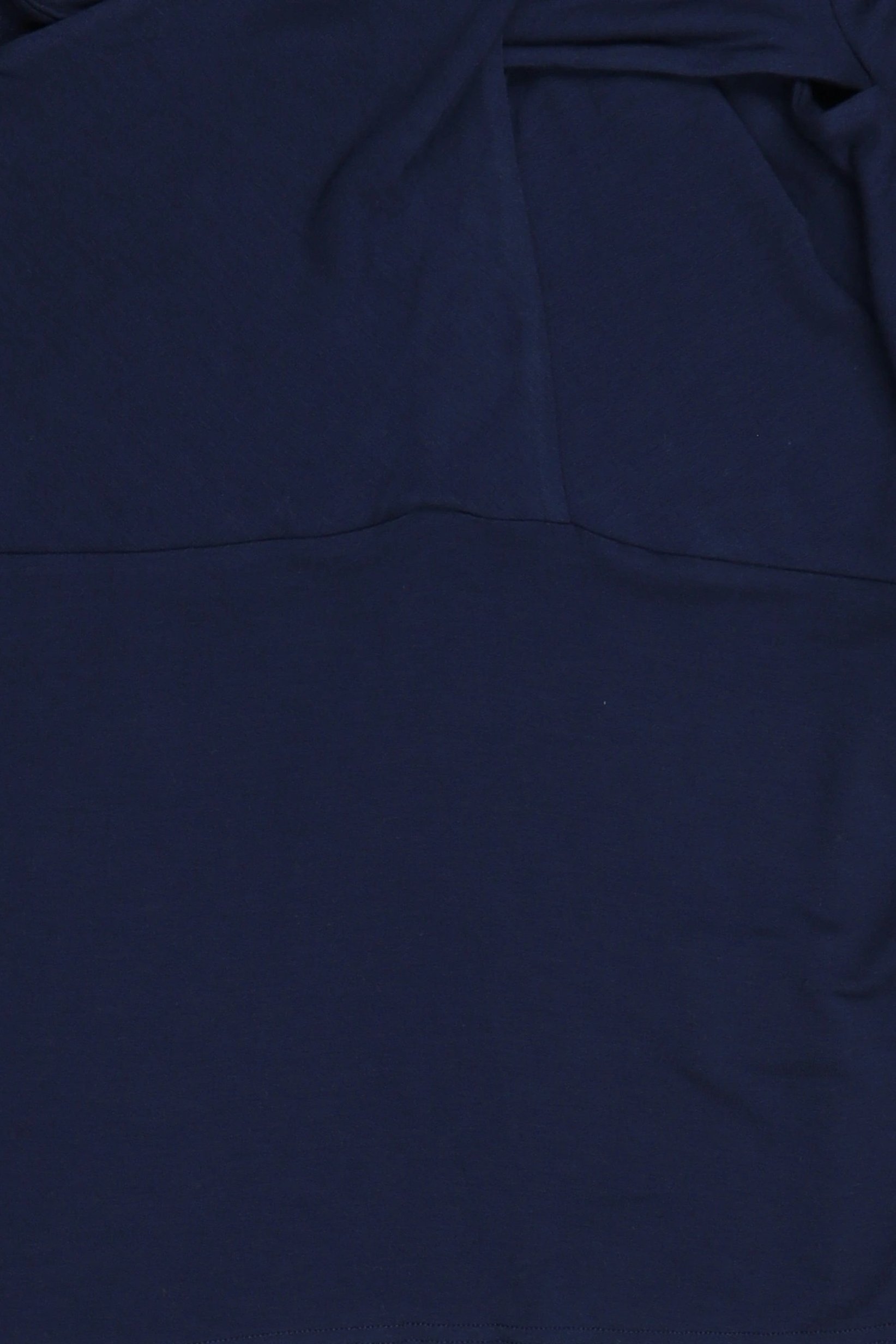 Women Twist Neck Plain Short Sleeve Top, Navy