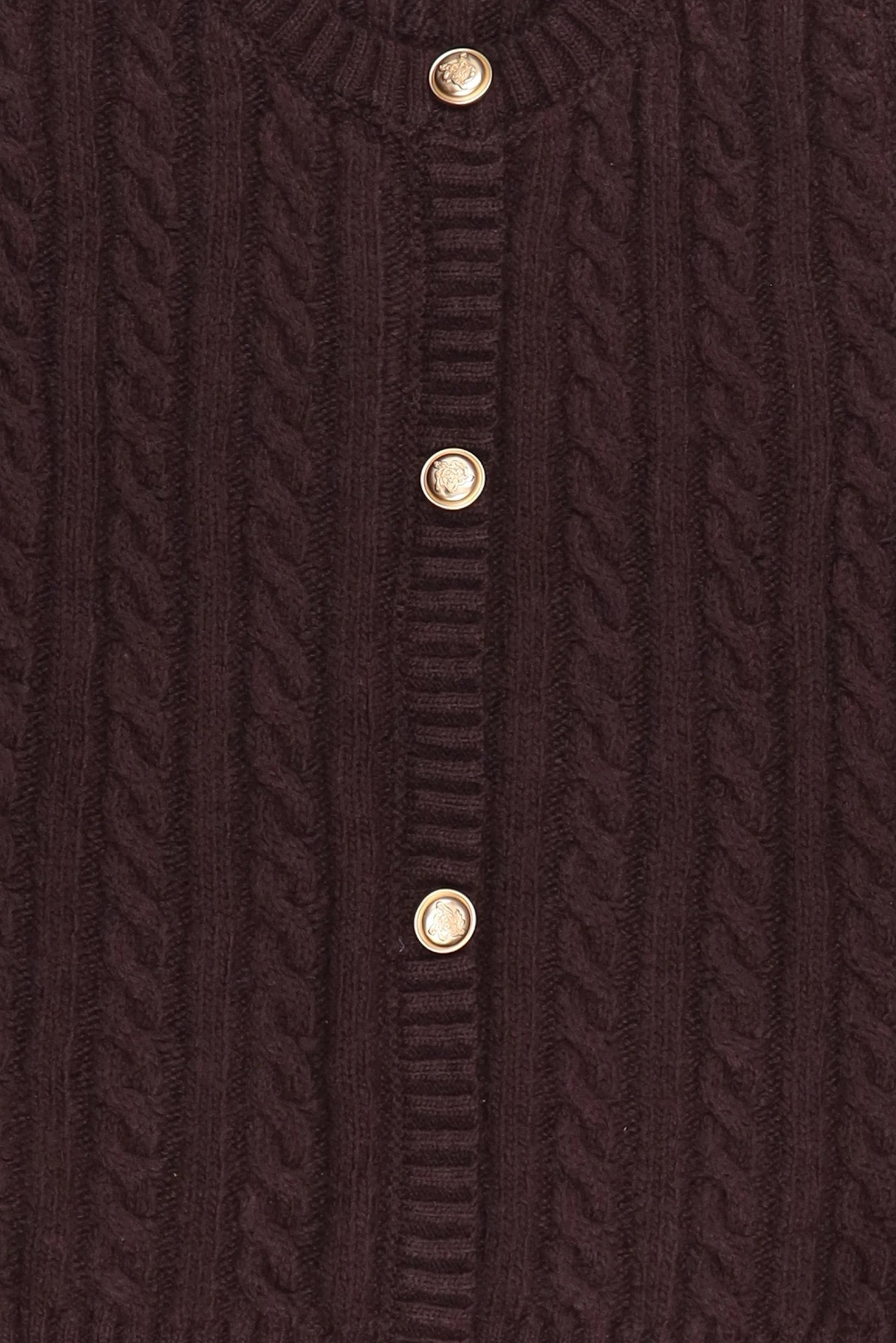 Women Crew Neck Knitted Sleeveless Cardigan, Chocolate