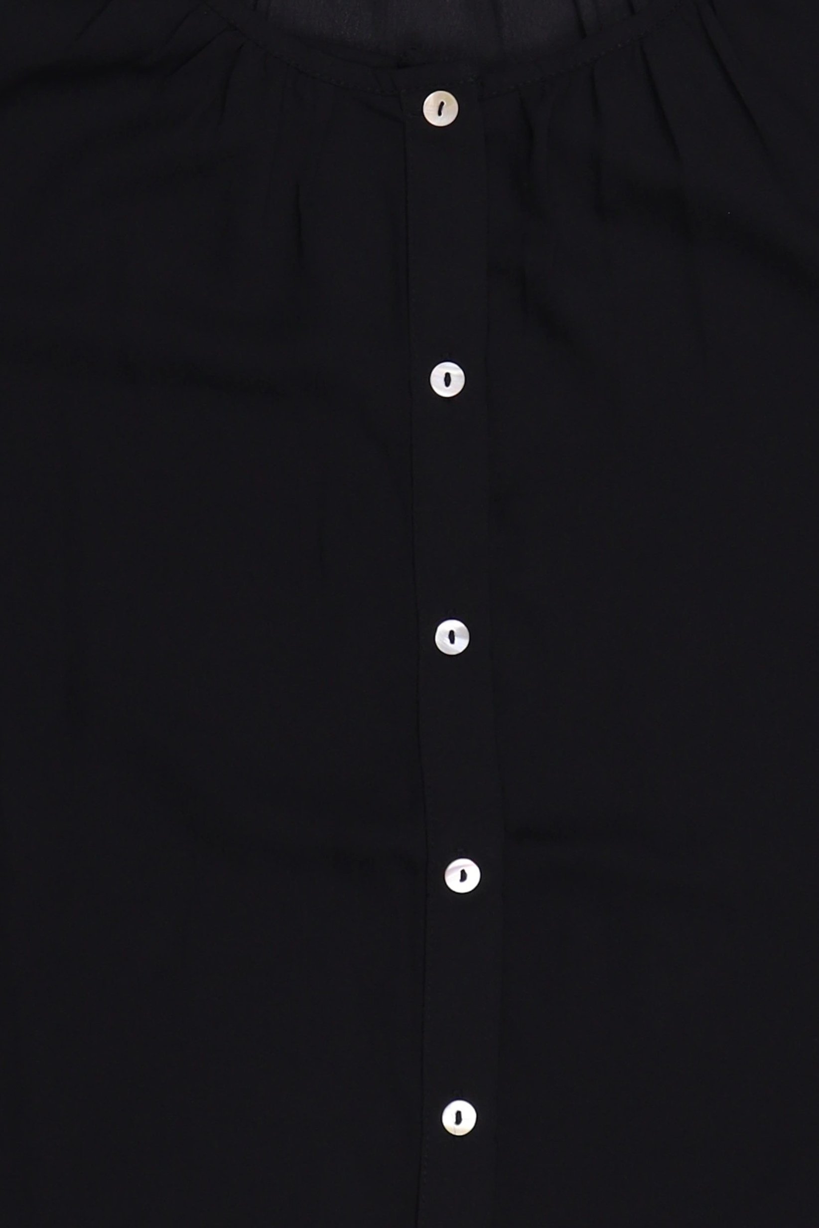 Women Round Neck Long Sleeve Plain Blouse, Black