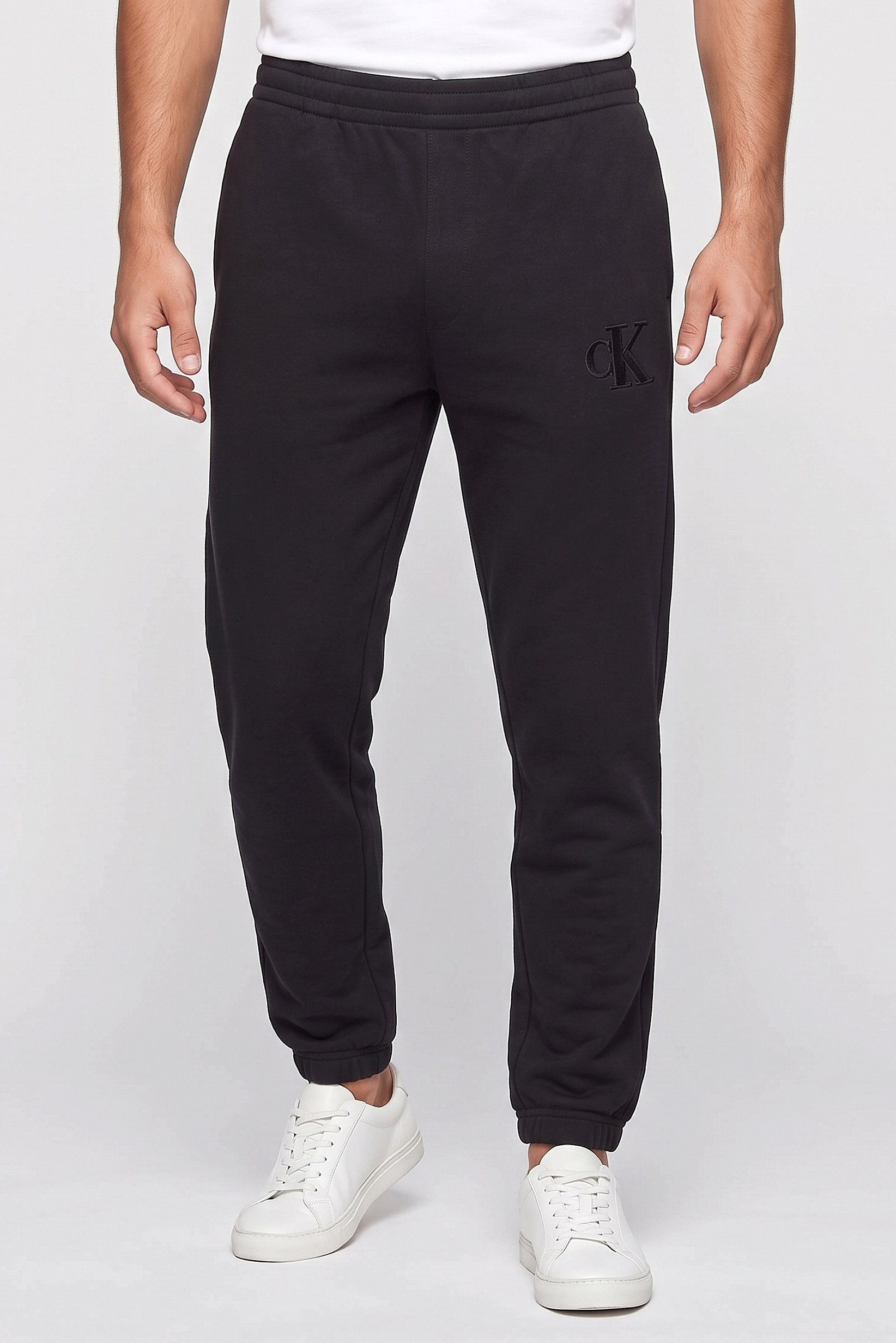 Calvin Klein Jeans Men Regular Fit Embroidered Logo Sweatpants, Black
