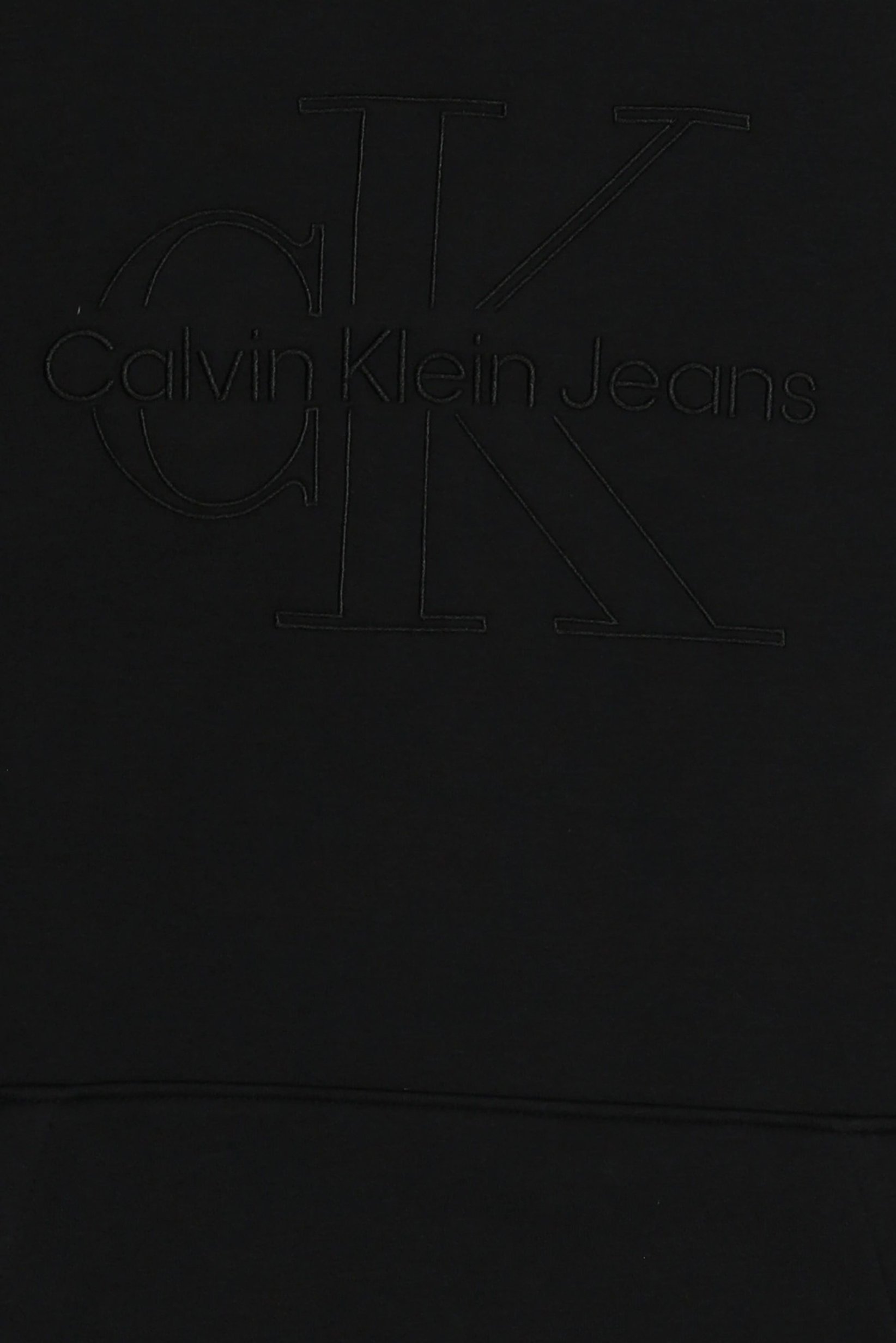 Men Embroidered Logo Long Sleeve Hoodie, Black
