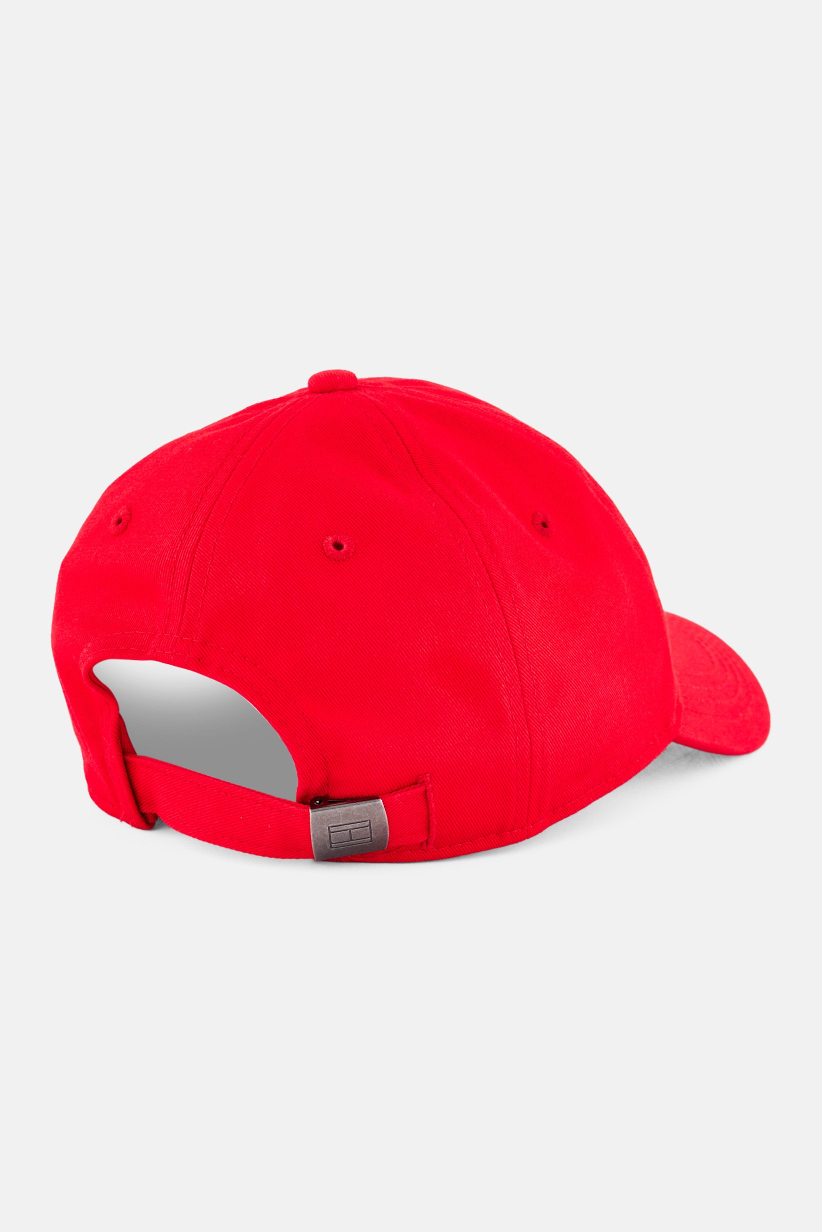 Men Embroidered Logo Adjustable Buckle Closure Cap, Red
