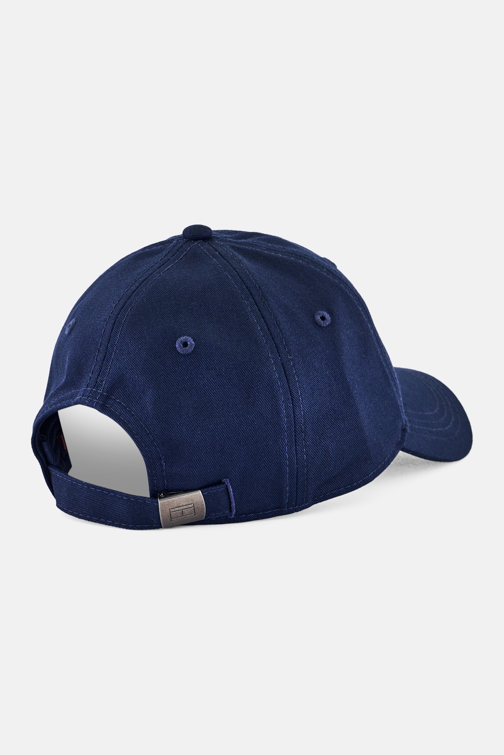 Men Embroidered Logo Adjustable Buckle Closure Cap, Navy