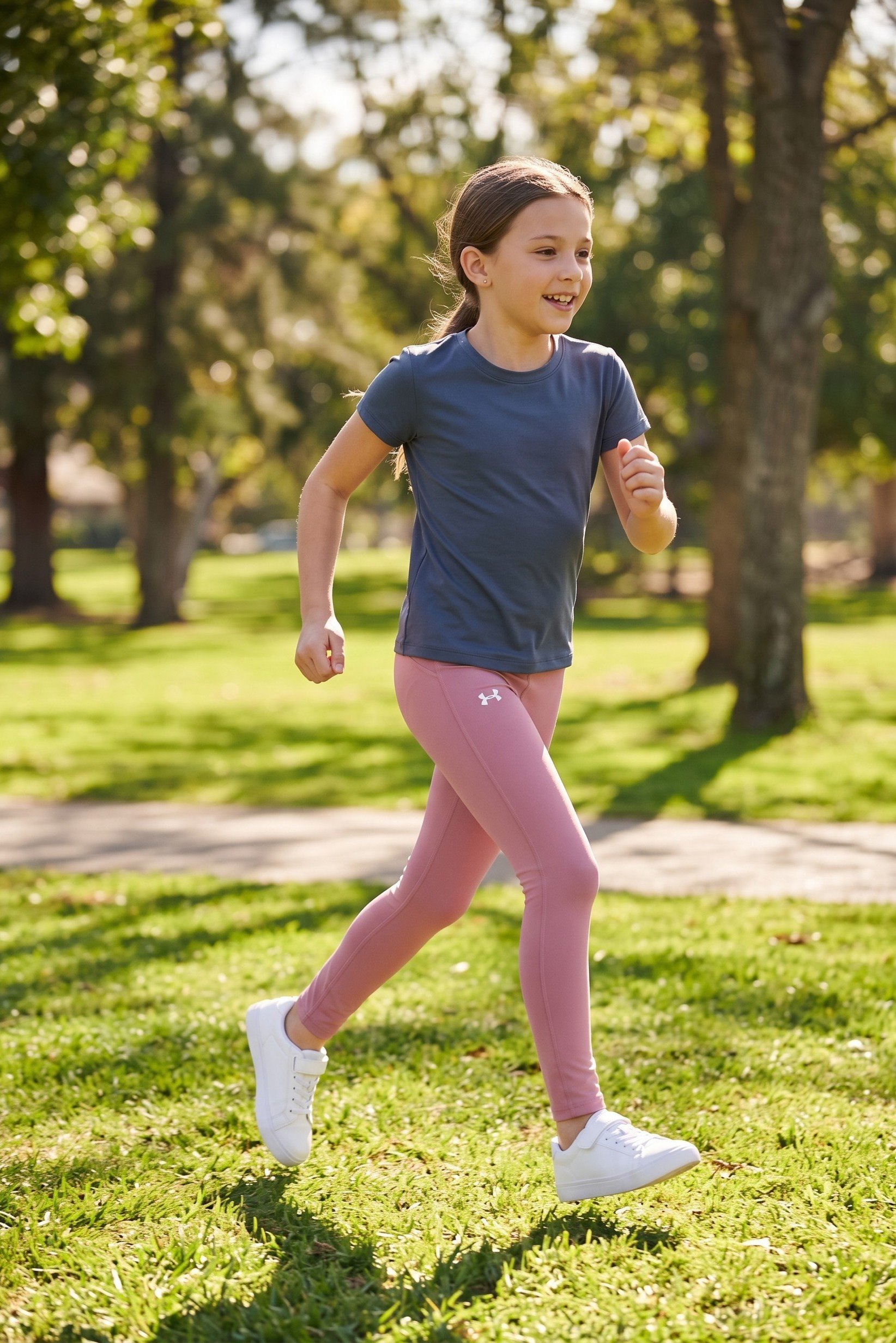 Kids Girl Sportswear Fit Training Leggings, Dusty Pink