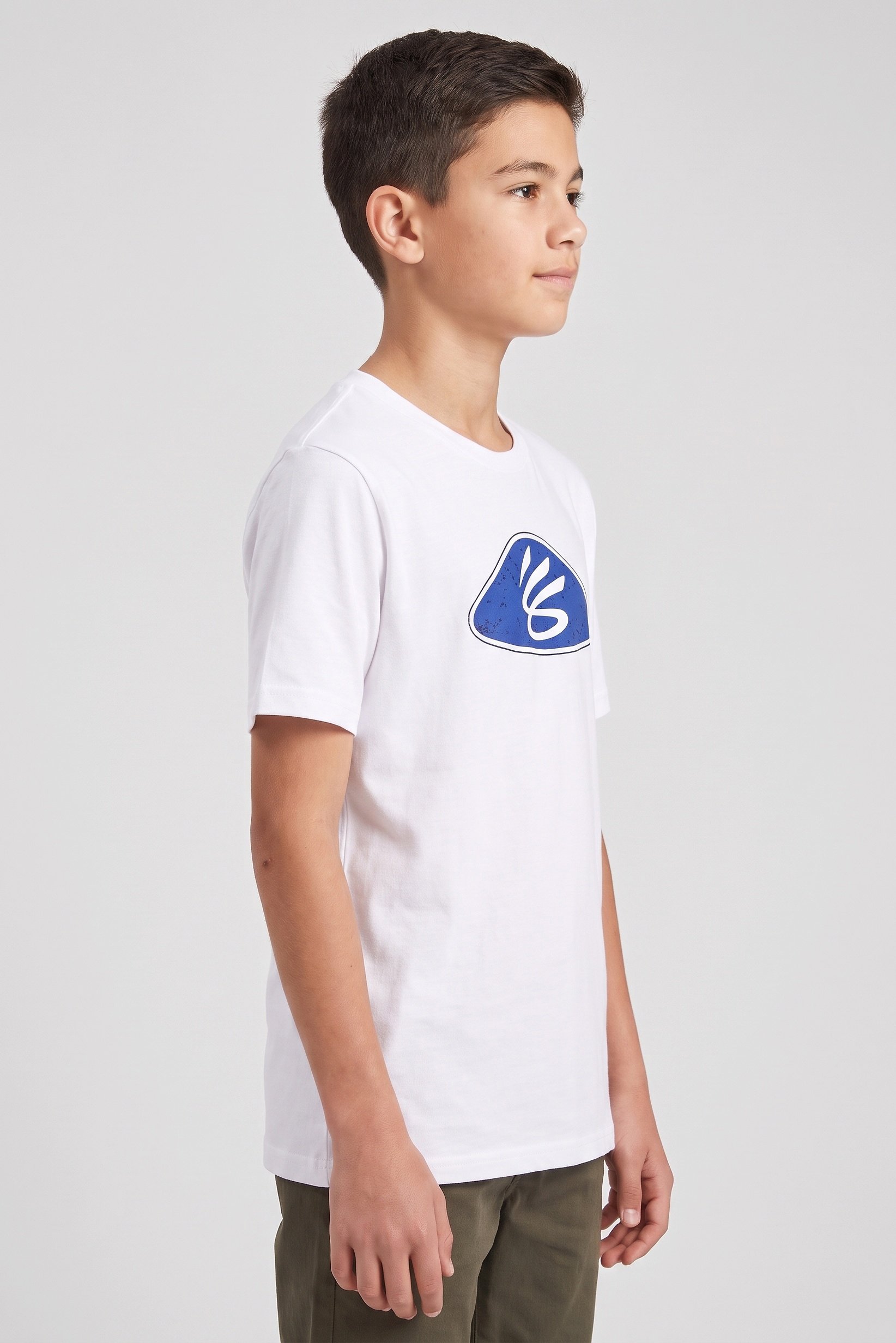 Under Armour x Curry Kids Boy Loose Fit Short Sleeve Outdoor Shirt, White