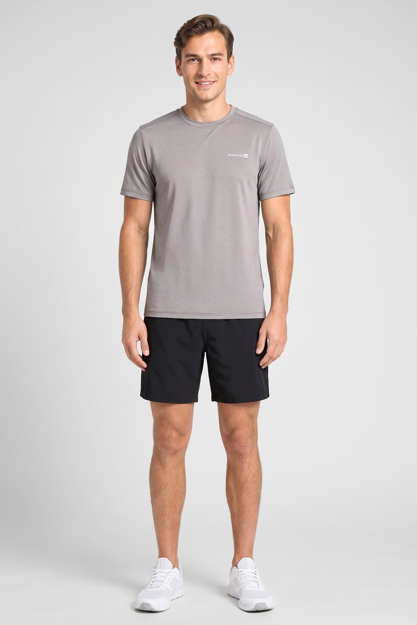 Men Sportswear Fit Short Sleeve Training T-Shirt, Heather Grey