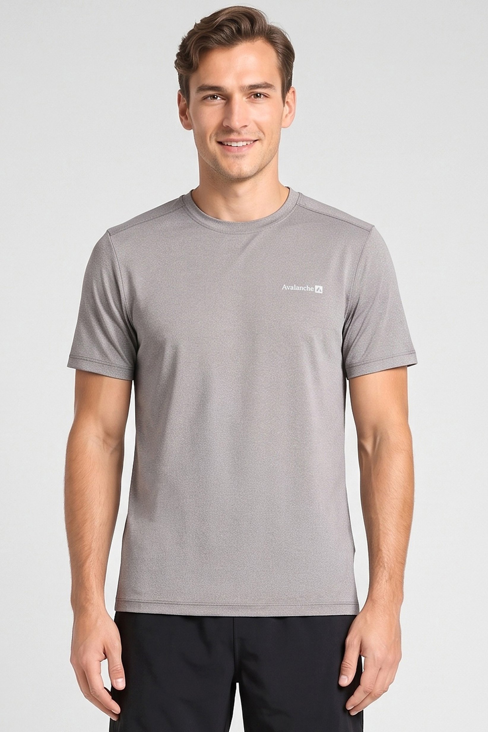 Men Sportswear Fit Short Sleeve Training T-Shirt, Heather Grey