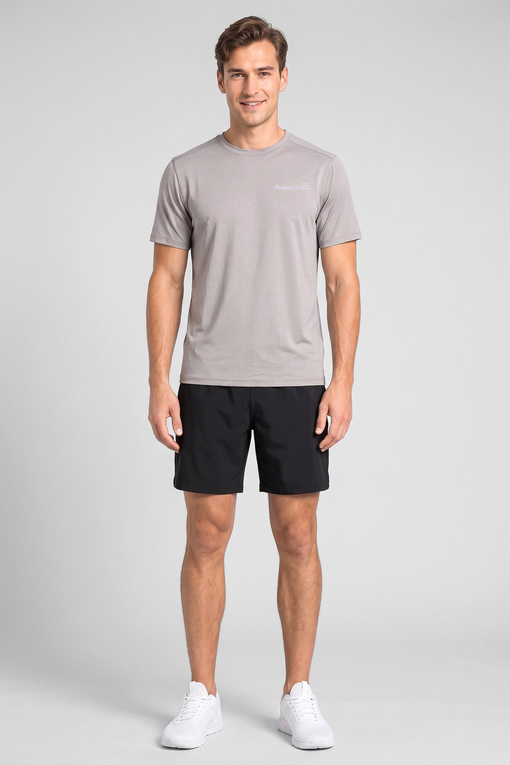 Men Sportswear Fit Short Sleeve Training T-Shirt, Light Grey