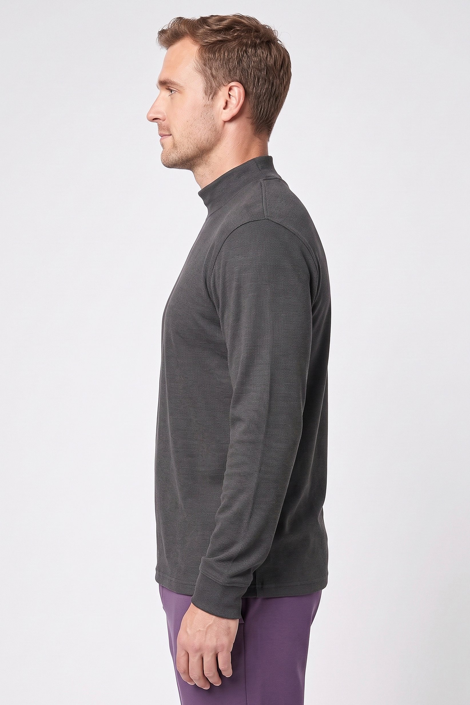 Men Sportswear Fit Long Sleeve Outdoor Sweatshirt, Dark Grey