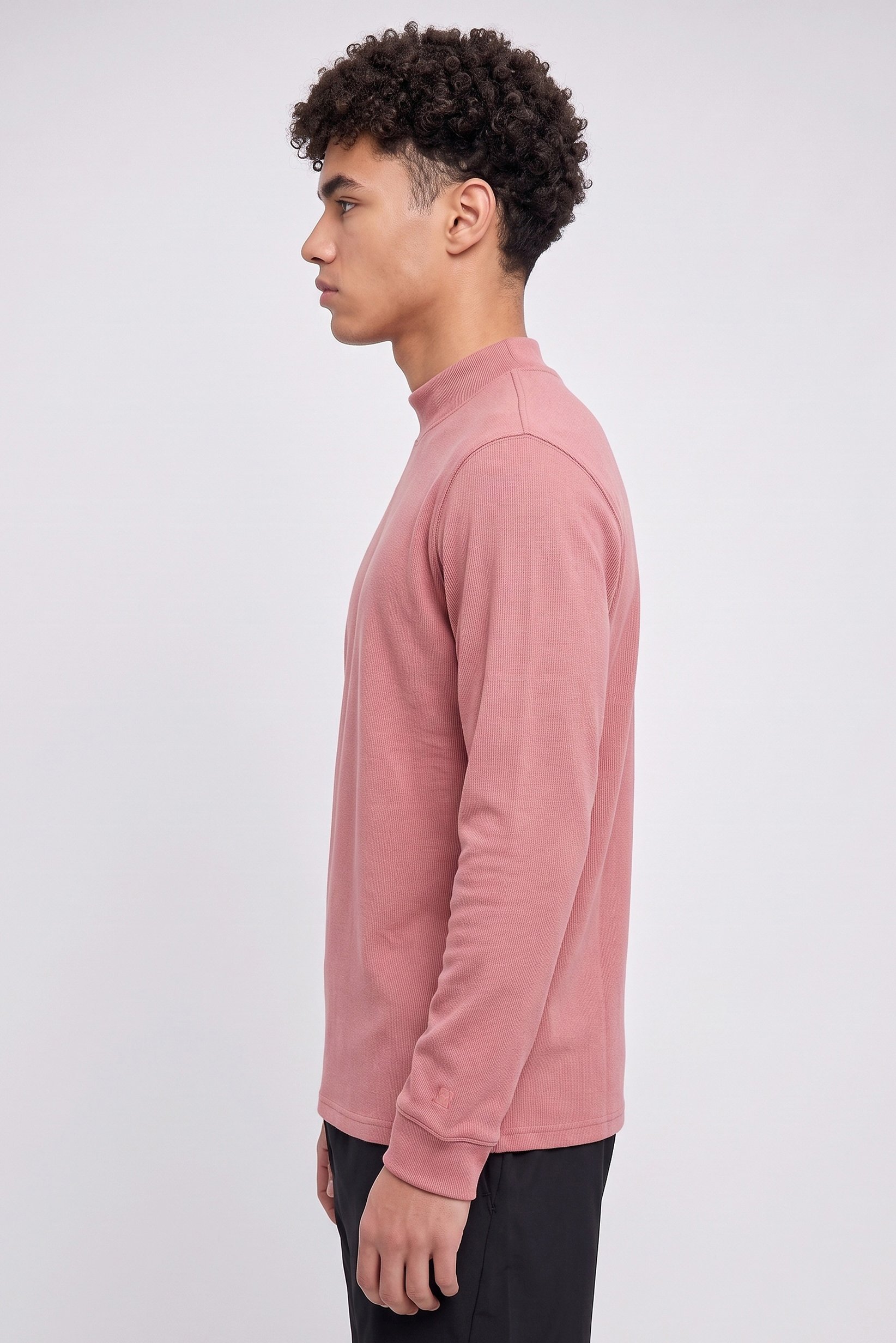 Men Sportswear Fit Long Sleeve Outdoor Sweatshirt, Dark Coral