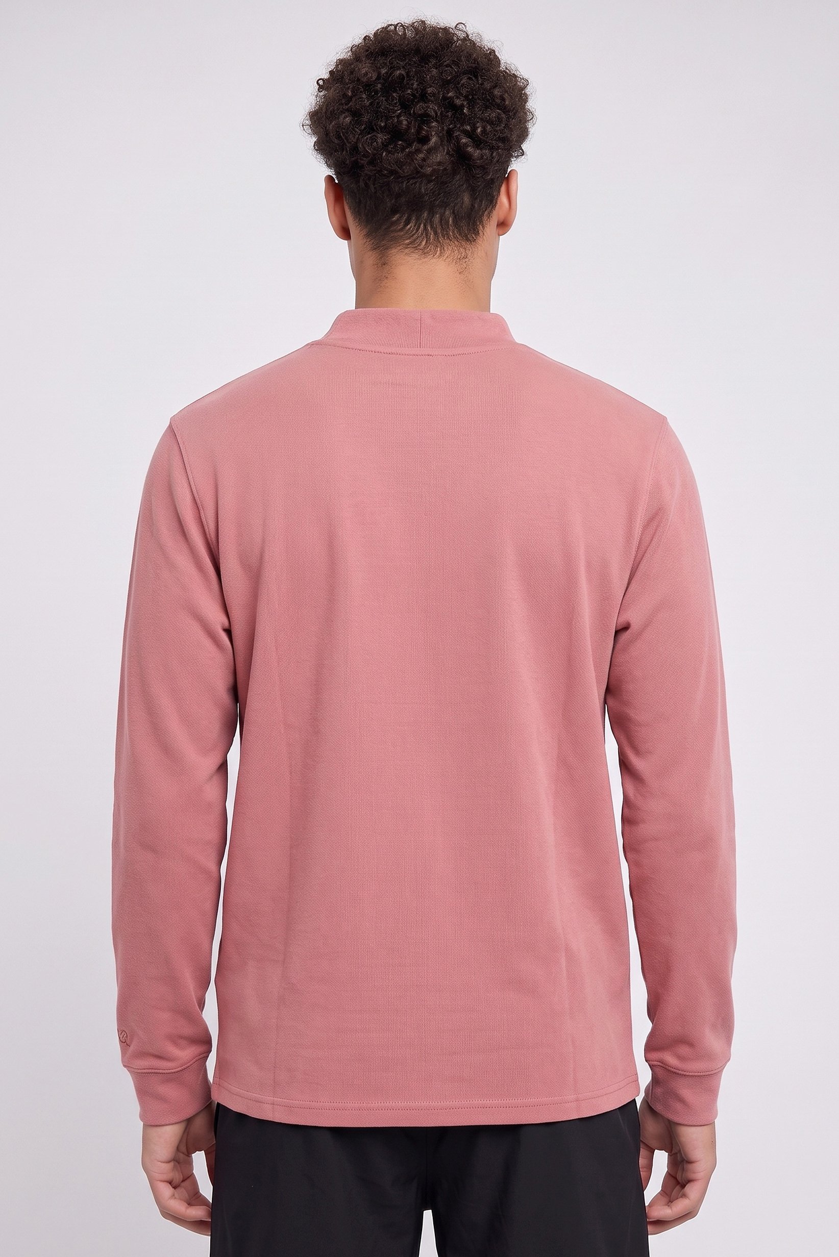 Men Sportswear Fit Long Sleeve Outdoor Sweatshirt, Dark Coral