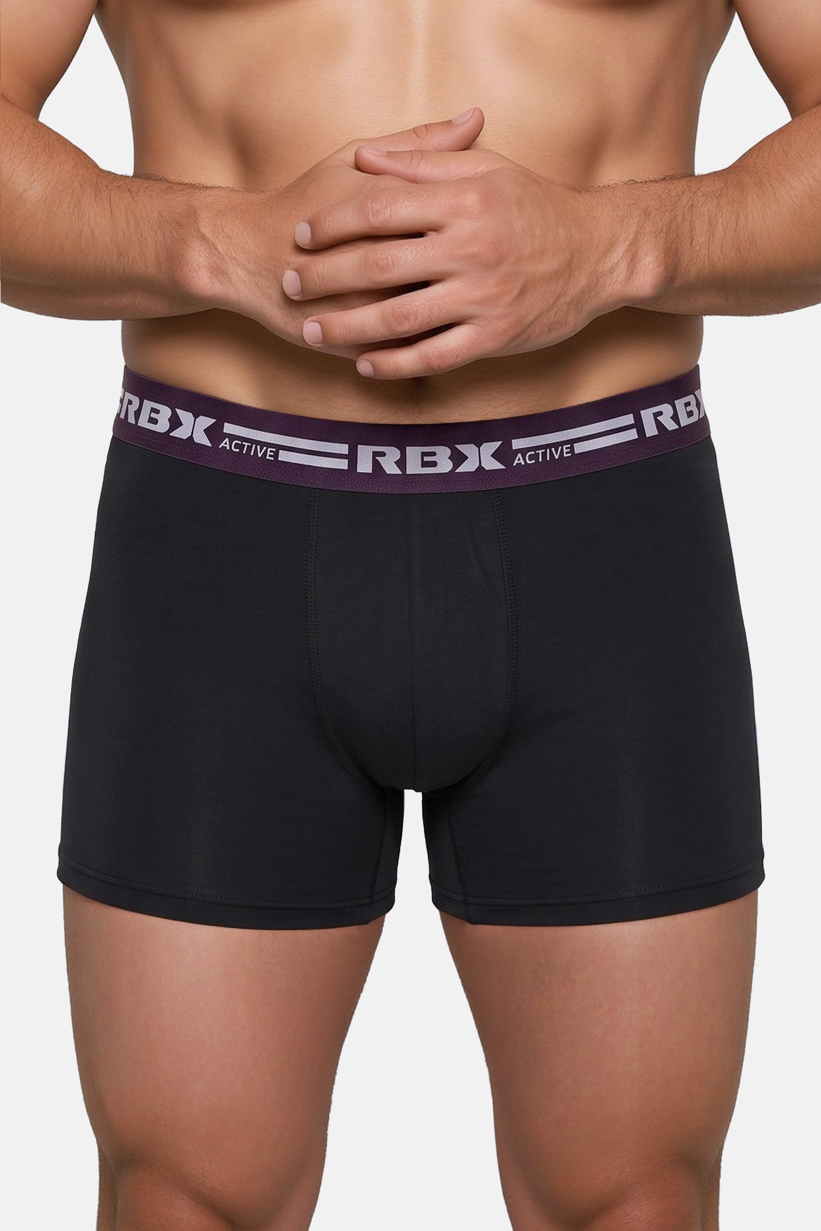 Men 4 Pcs Brand Logo Boxer Brief, Black