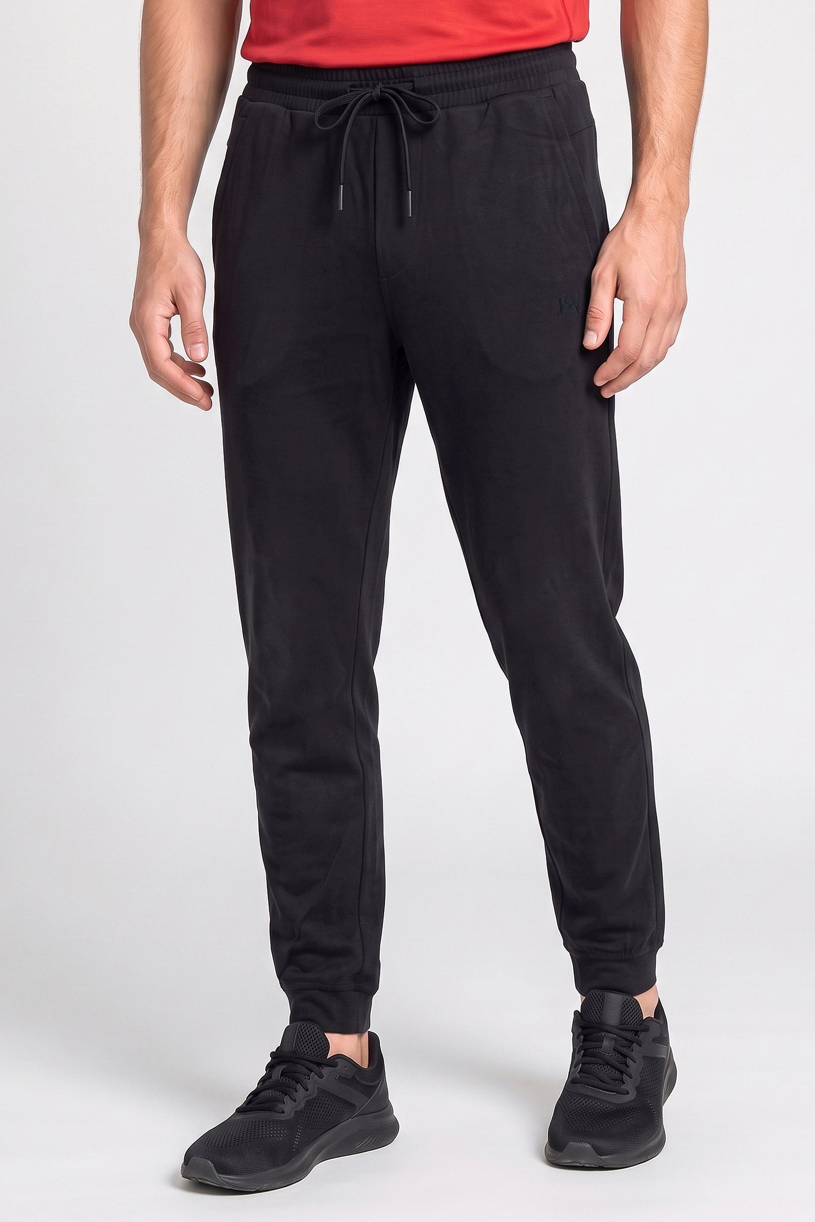 Men Sportswear Fit Brand Logo Outdoor Sweatpants, Black