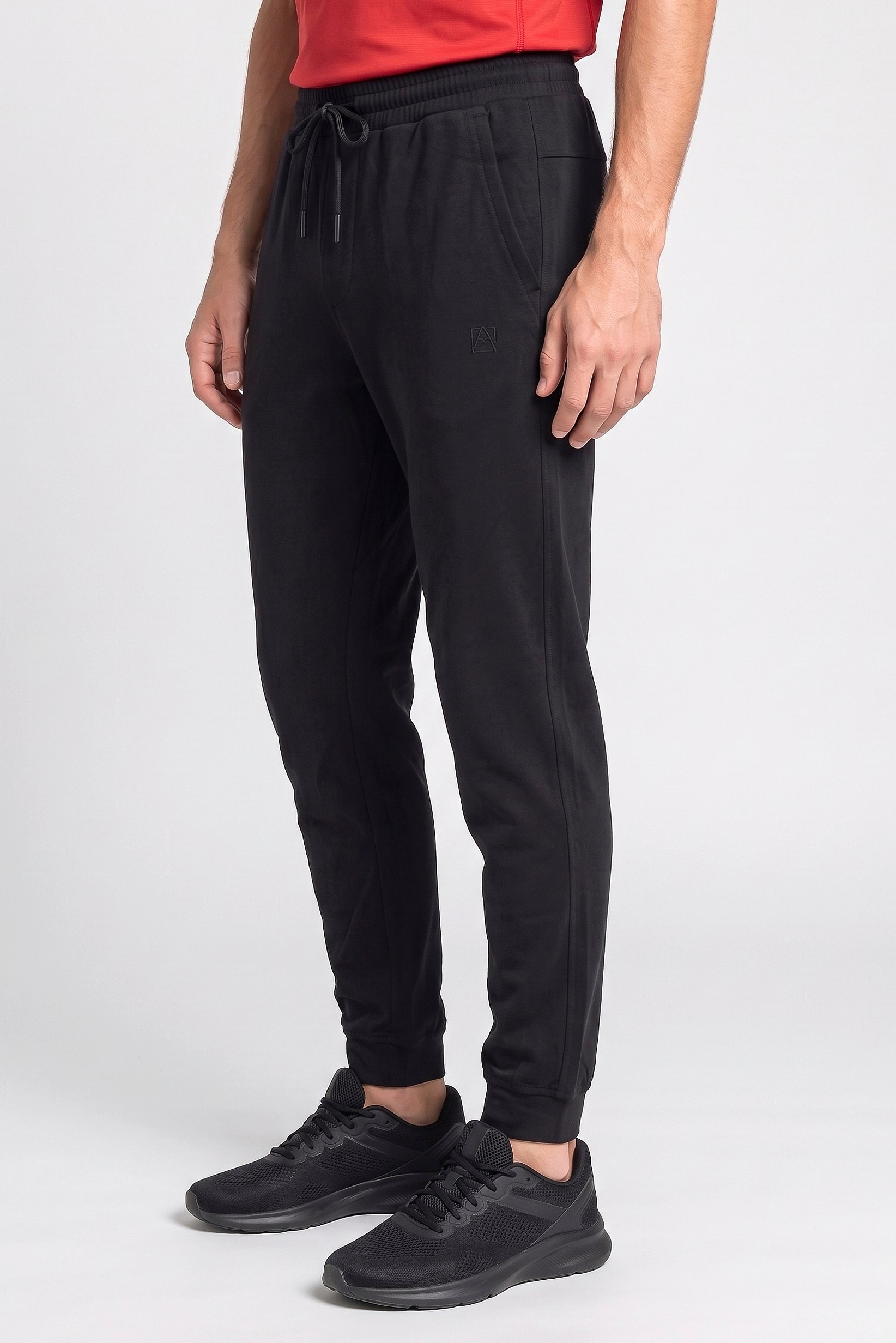 Men Sportswear Fit Brand Logo Outdoor Sweatpants, Black
