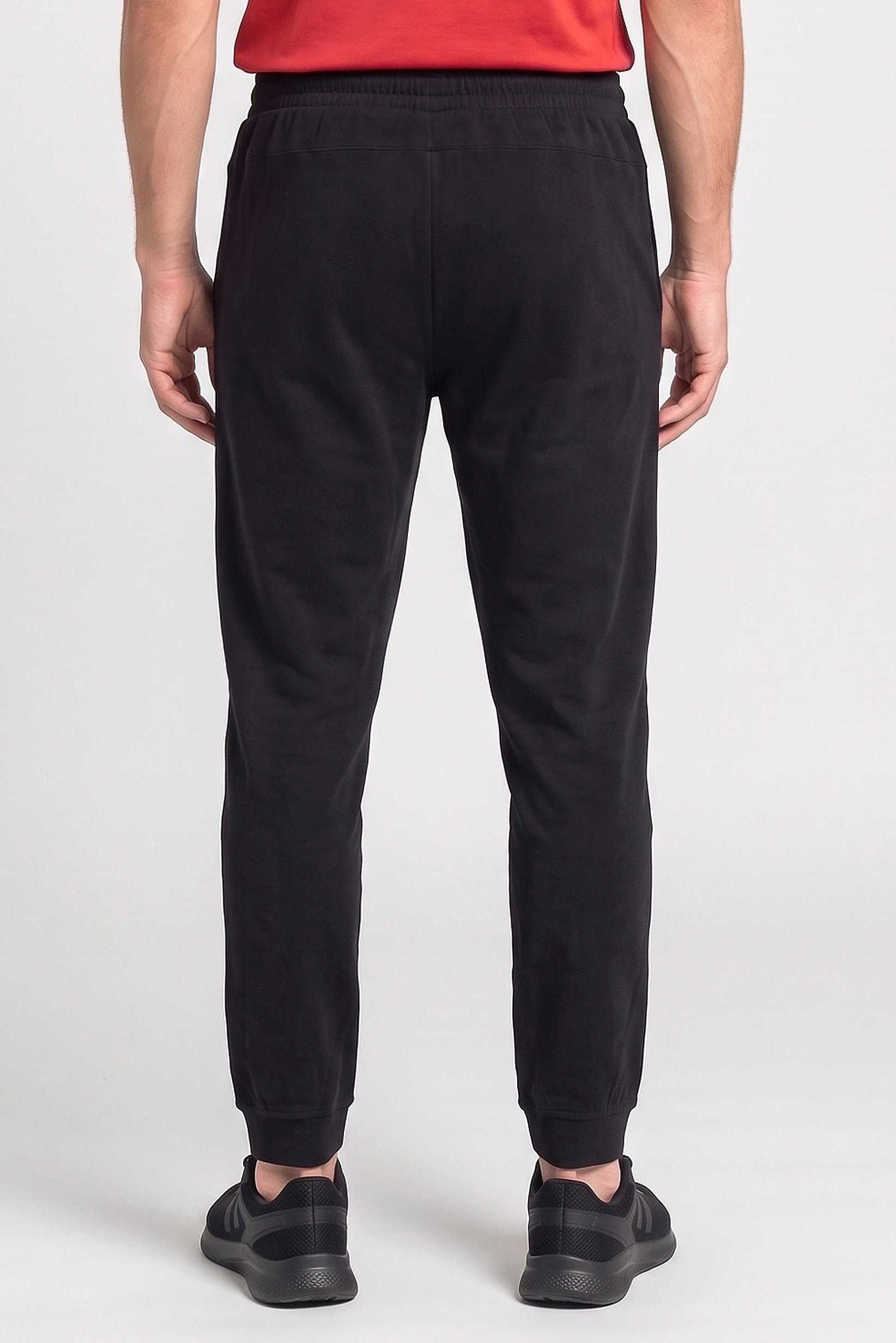 Men Sportswear Fit Brand Logo Outdoor Sweatpants, Black
