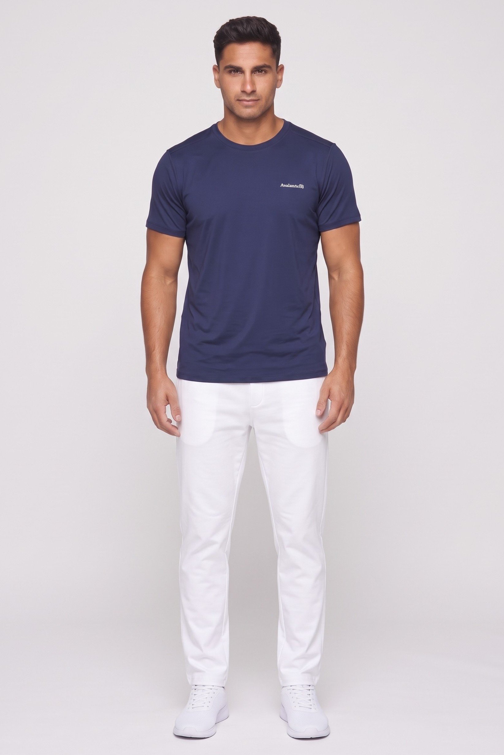 Men Sportswear Fit Short Sleeve Outdoor T-Shirt, Navy