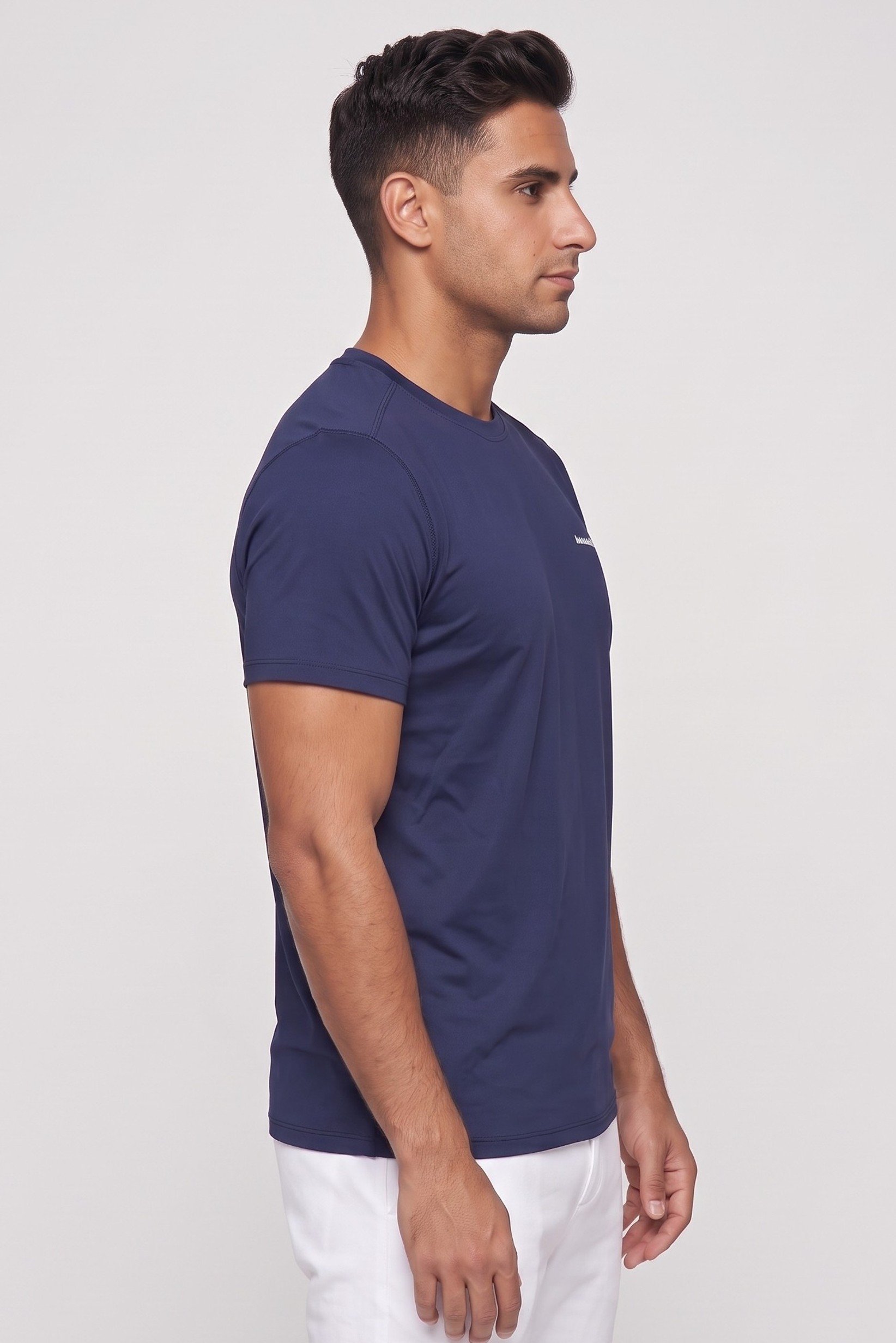 Men Sportswear Fit Short Sleeve Outdoor T-Shirt, Navy