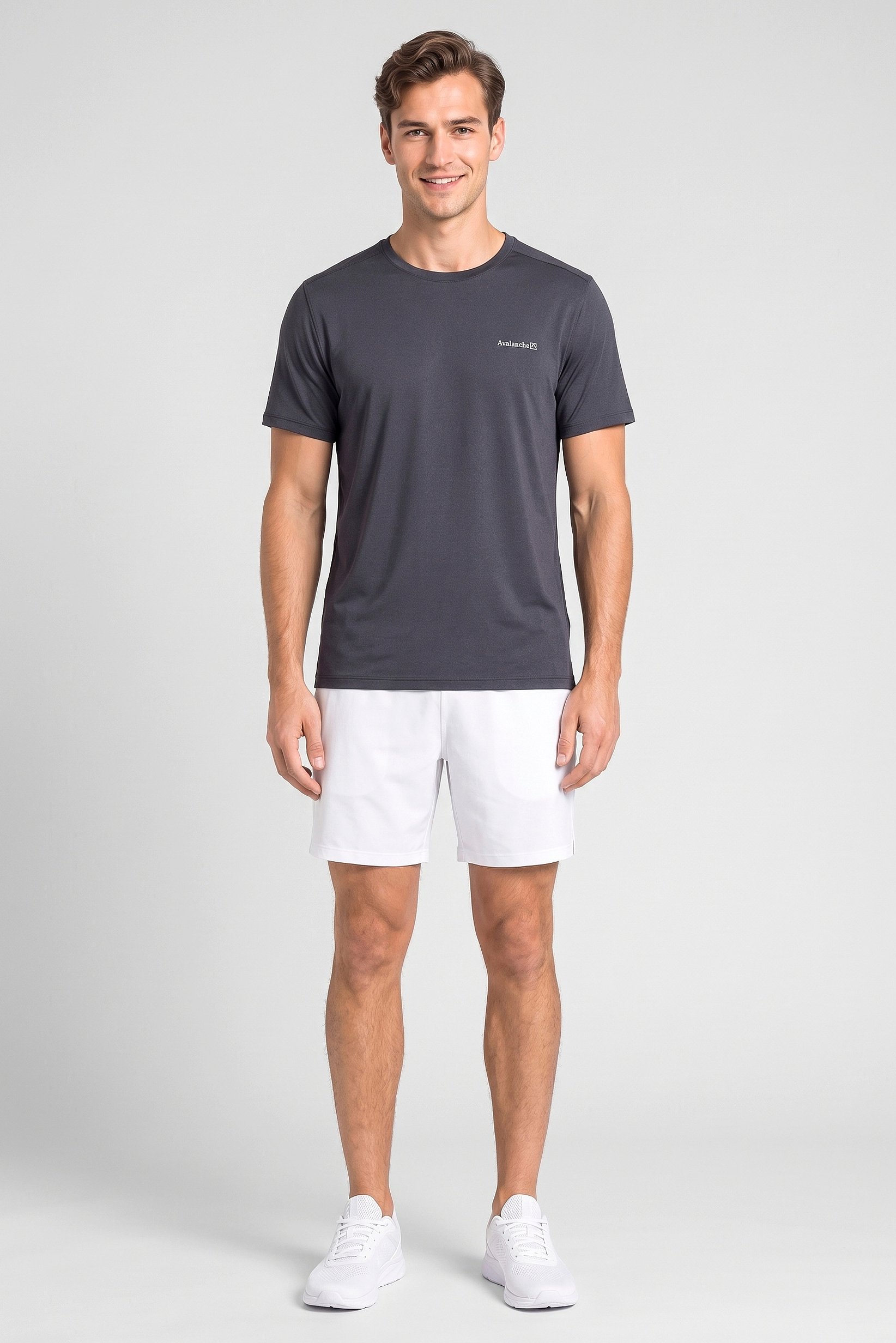 Men Sportswear Fit Short Sleeve Training T-Shirt, Dark Grey