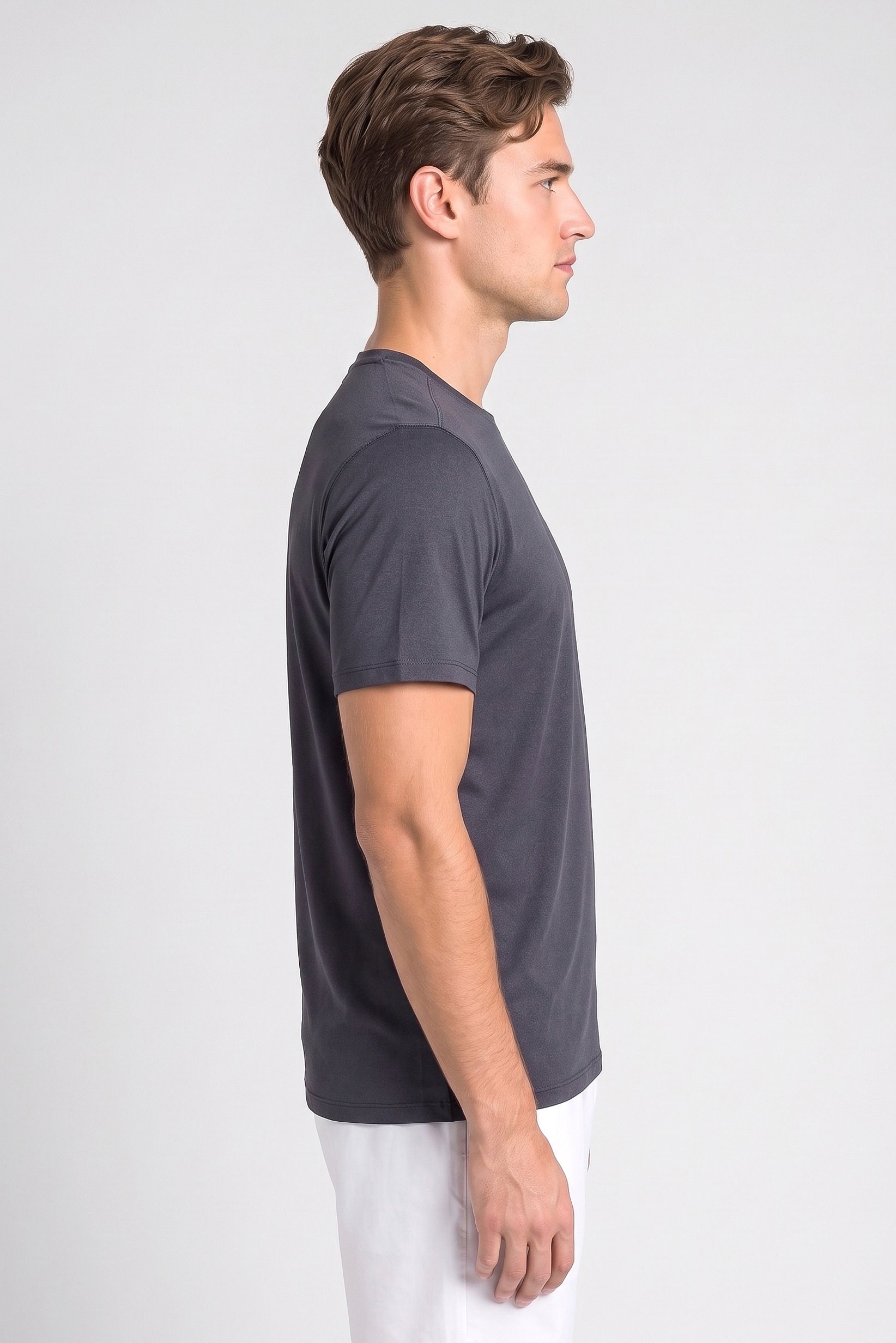 Men Sportswear Fit Short Sleeve Training T-Shirt, Dark Grey