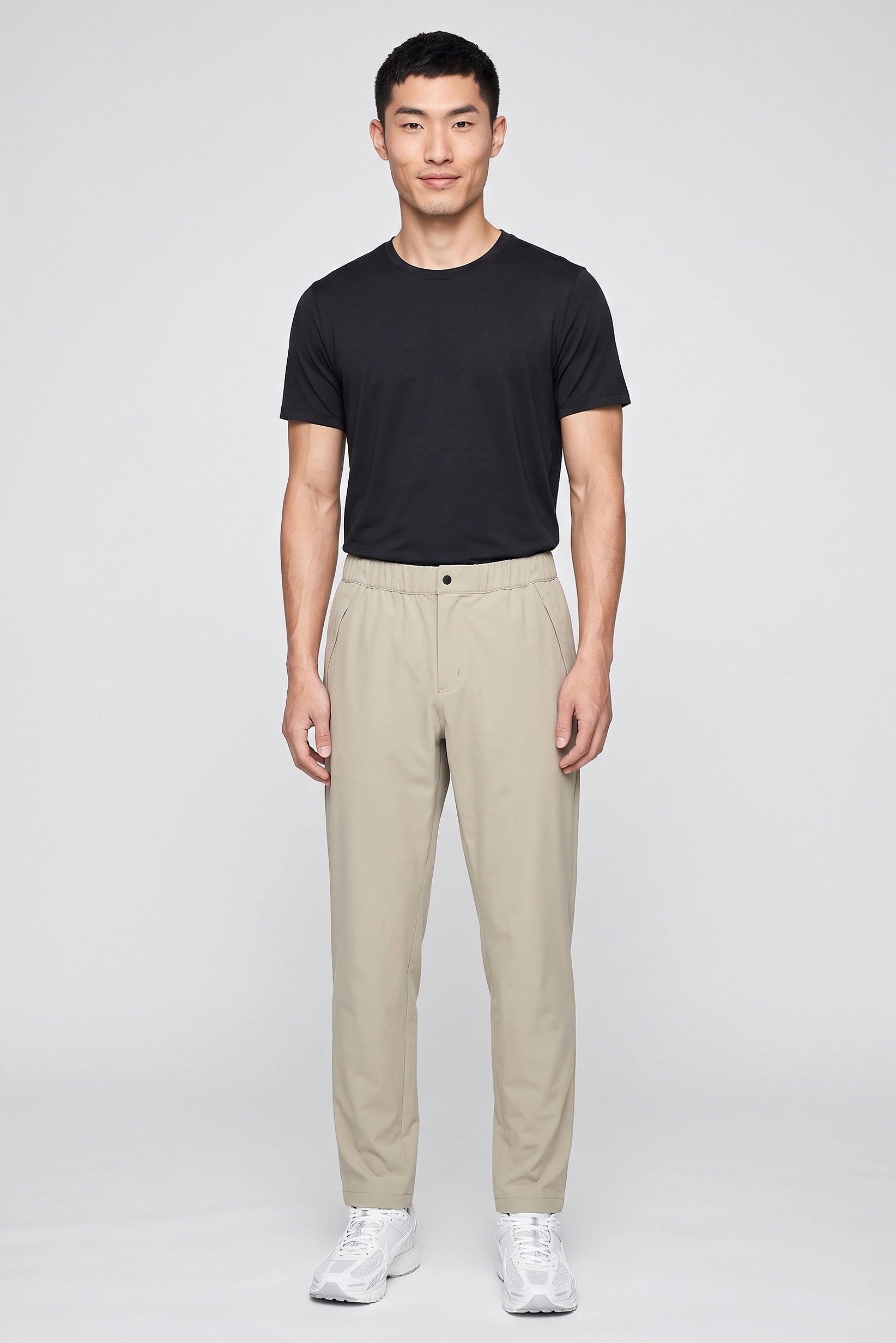 Men Sportswear Fit Outdoor Track Pants, Beige