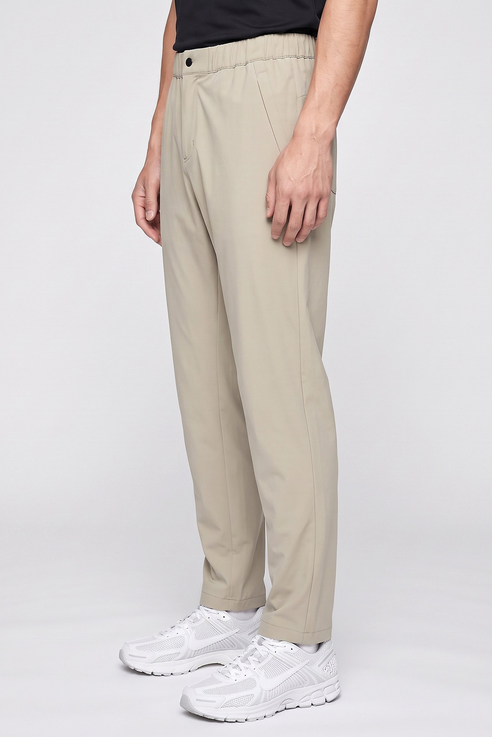 Men Sportswear Fit Outdoor Track Pants, Beige