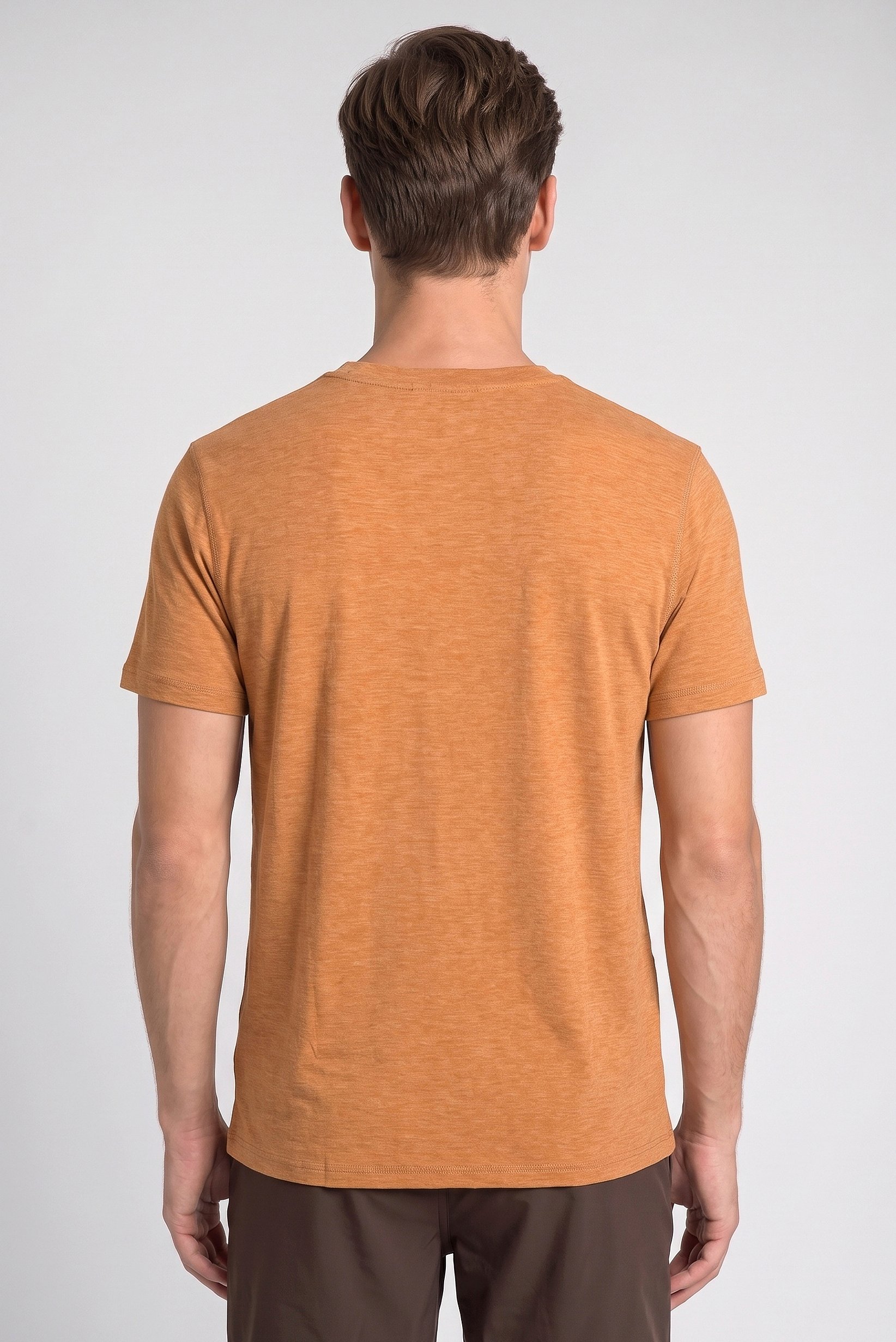 Men Sportswear Fit Short Sleeve Outdoor T-Shirt, Heather Rust