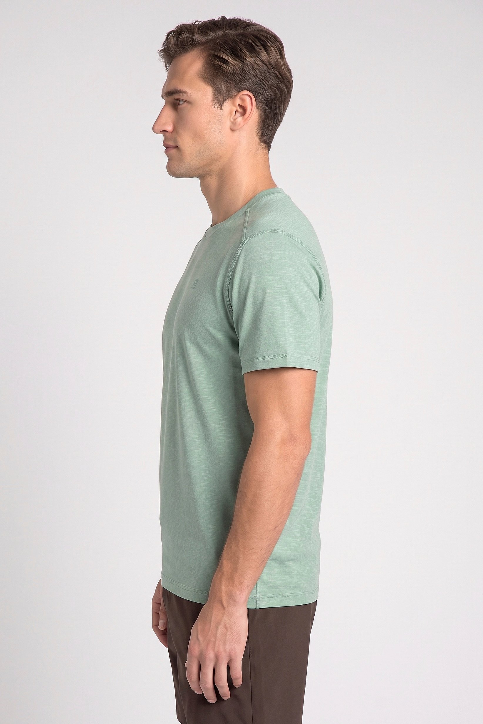 Men Sportswear Fit Short Sleeve Outdoor T-Shirt, Sage Green