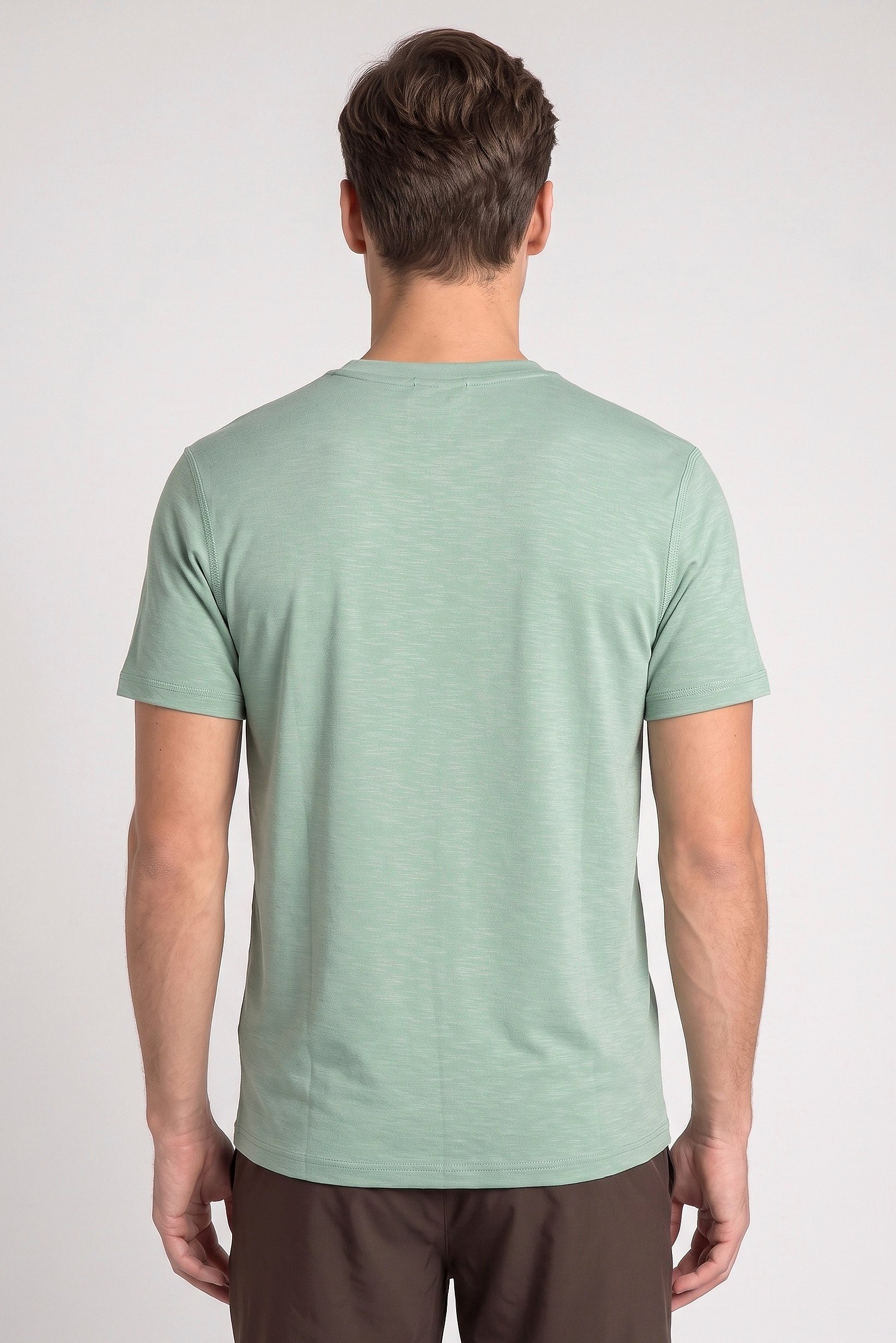 Men Sportswear Fit Short Sleeve Outdoor T-Shirt, Sage Green
