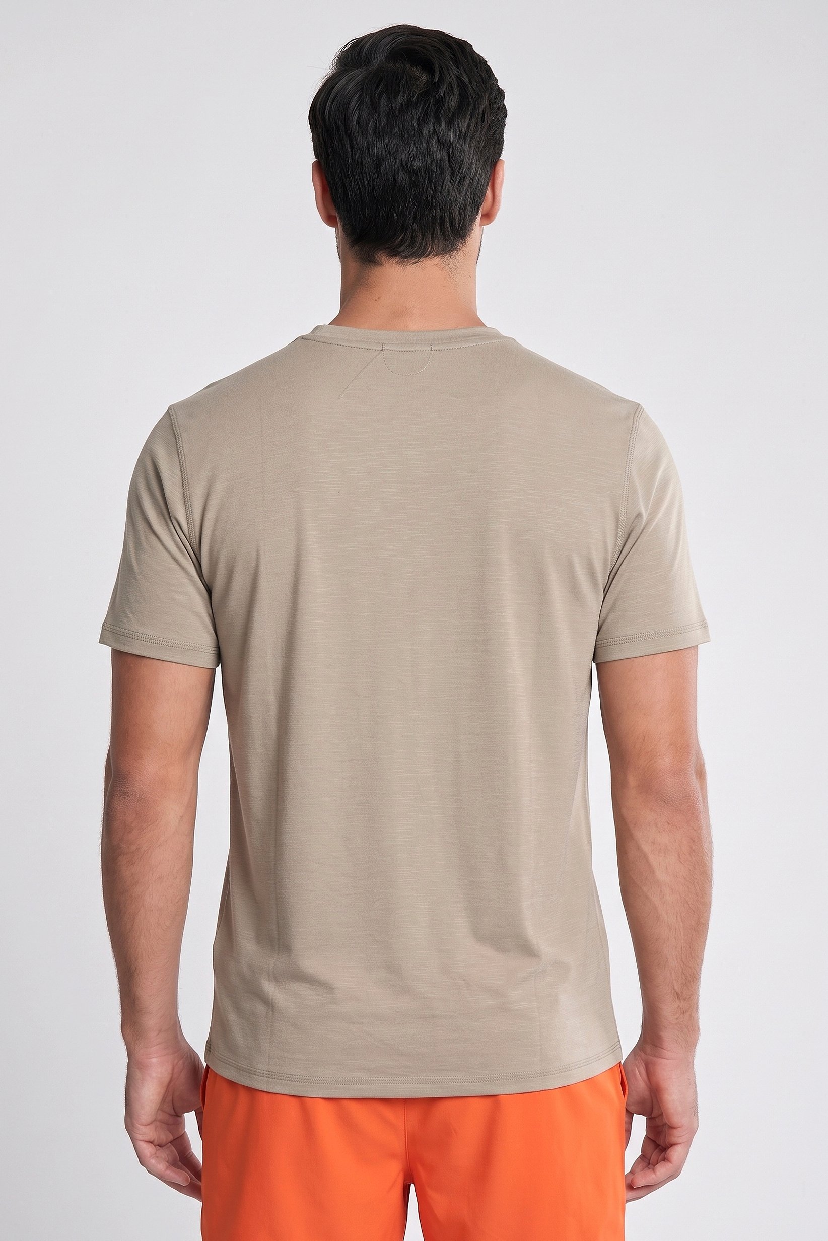 Men Sportswear Fit Short Sleeve Outdoor T-Shirt, Taupe
