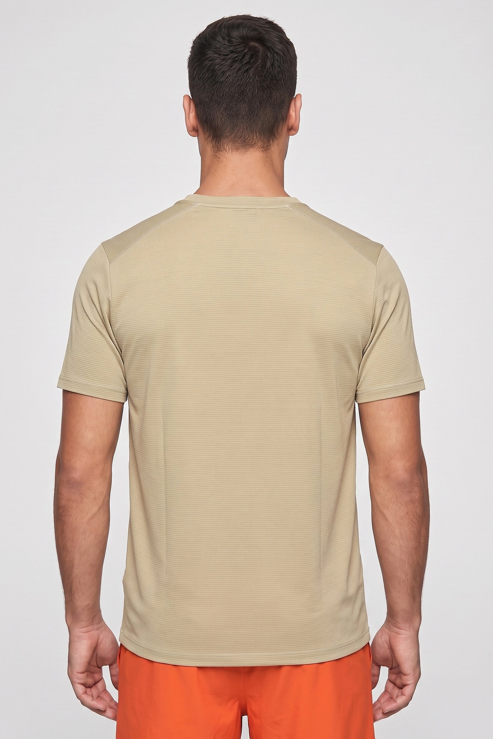 Men Sportswear Fit Short Sleeve Outdoor T-Shirt, Beige