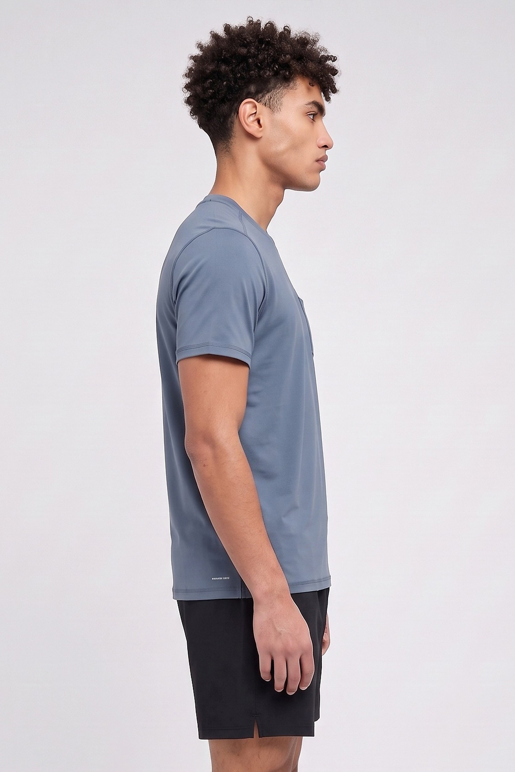 Men Sportswear Fit Short Sleeve Outdoor T-Shirt, Dusty Blue