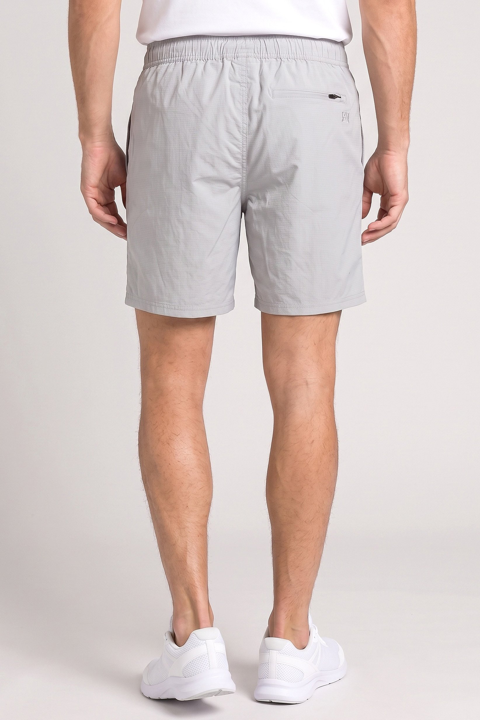 Men Embroidered Logo Basic Shorts, Grey