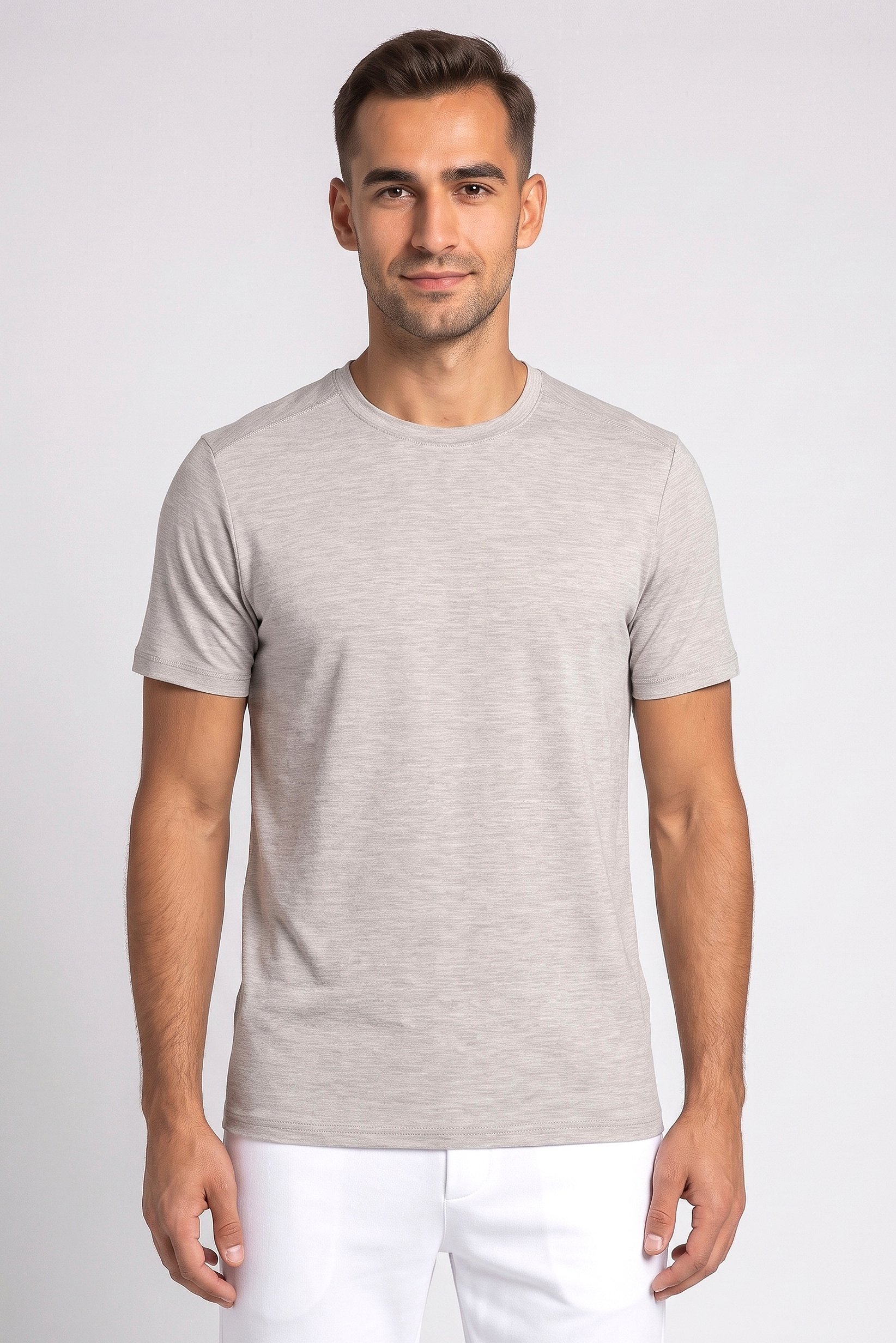 Men Sportswear Fit Short Sleeve Outdoor T-Shirt, Grey
