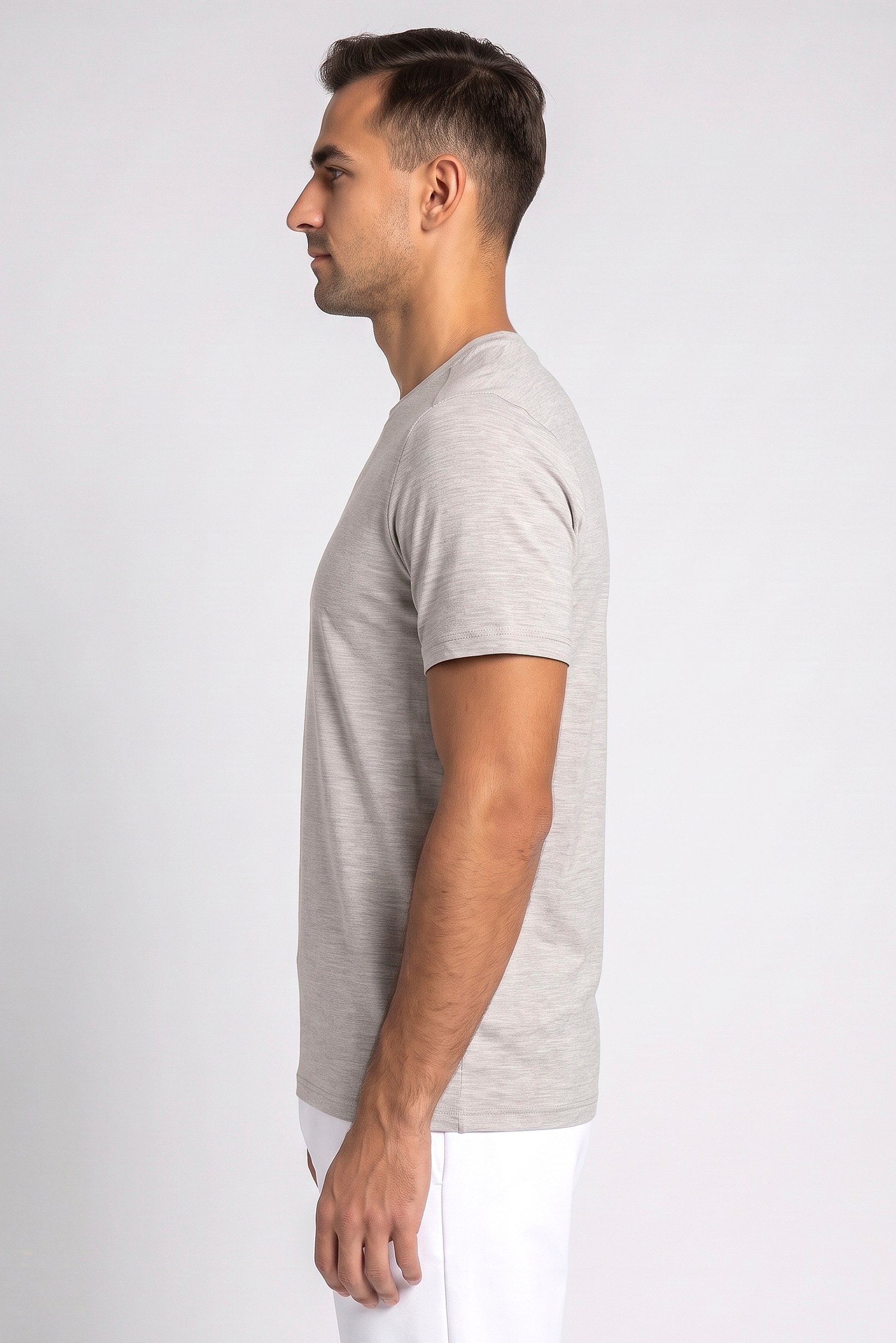 Men Sportswear Fit Short Sleeve Outdoor T-Shirt, Grey
