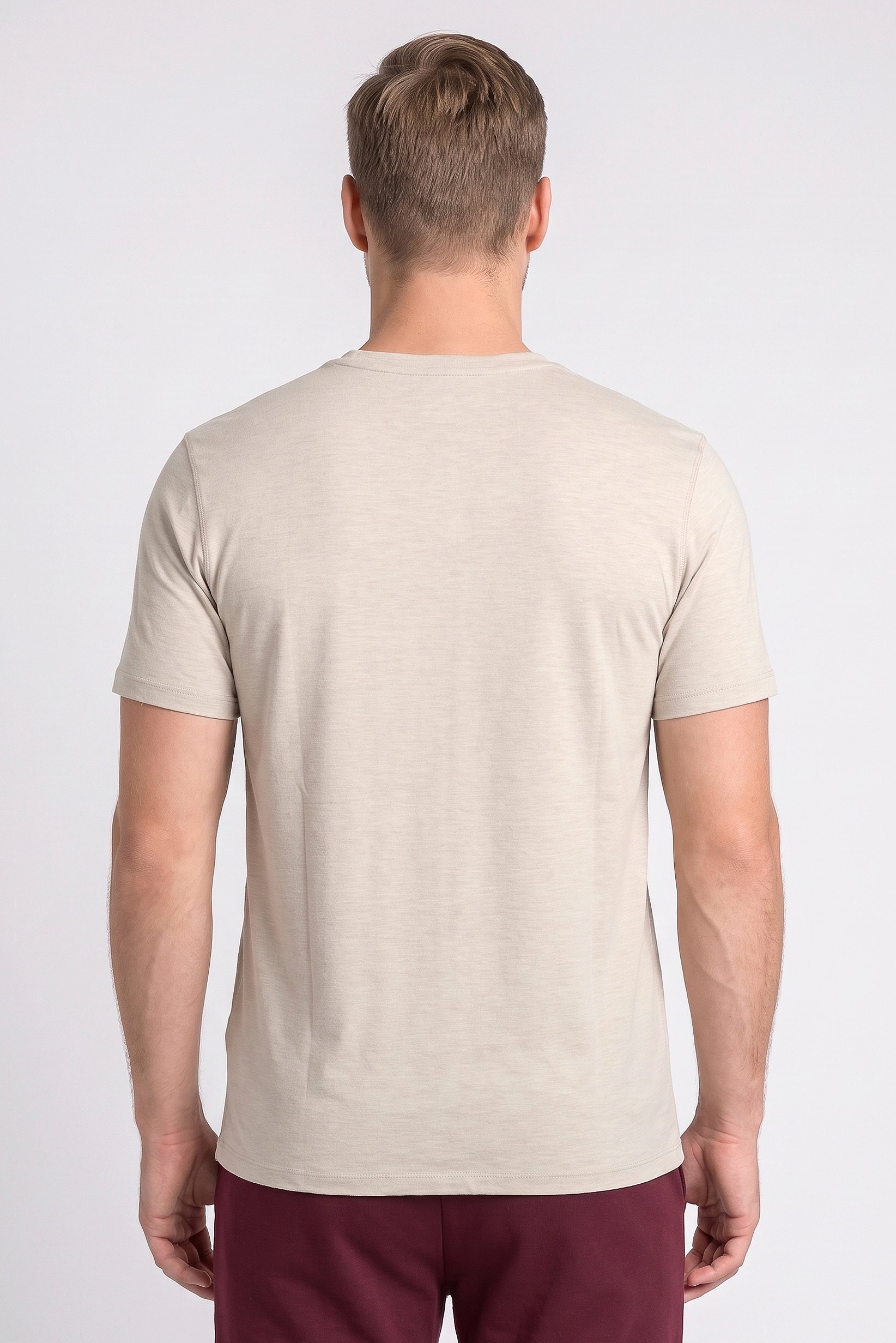 Men Sportswear Fit Short Sleeve Outdoor T-Shirt, Taupe
