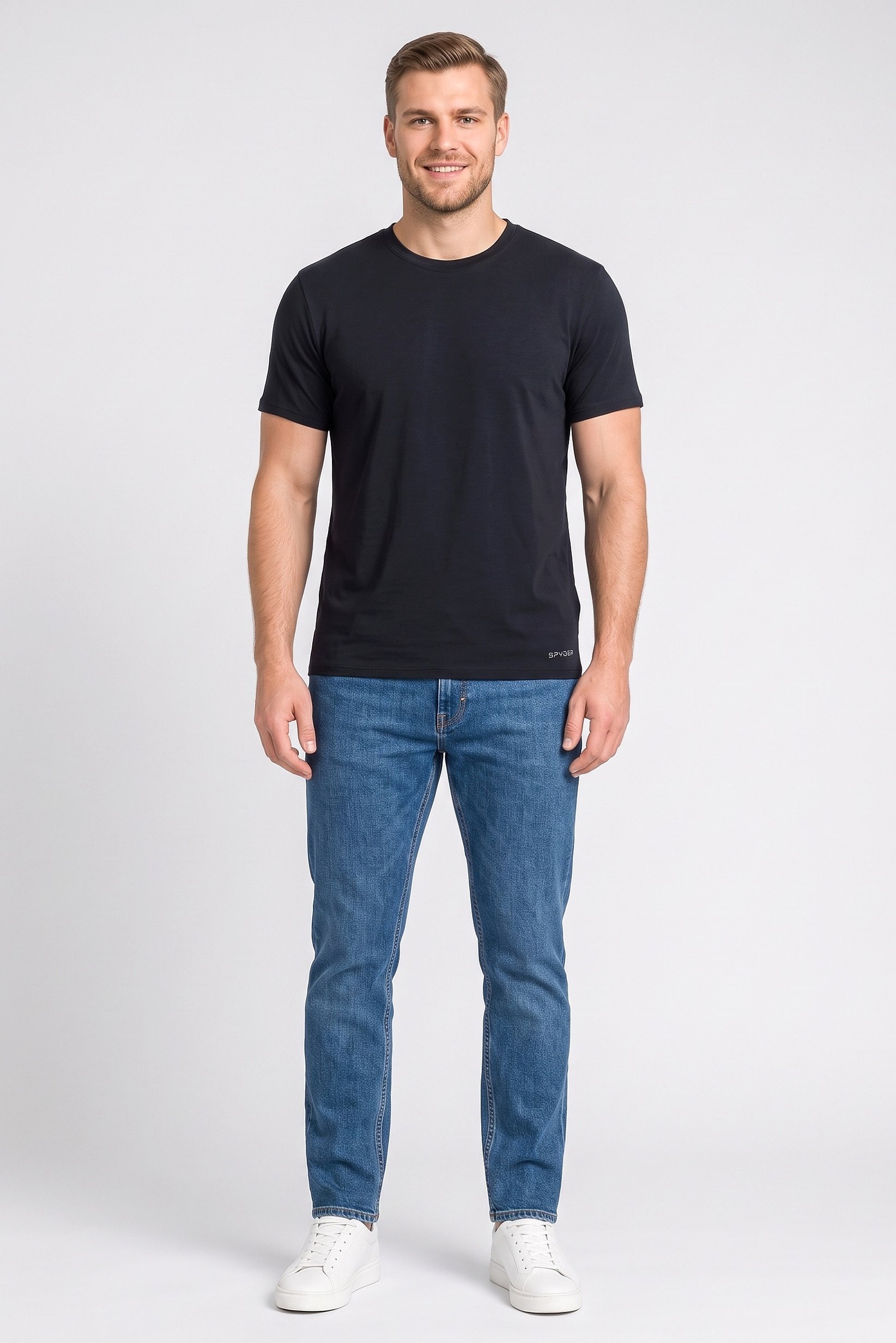 Men 3 Pcs Crew Neck Short Sleeve Solid T-Shirt, Multicolor