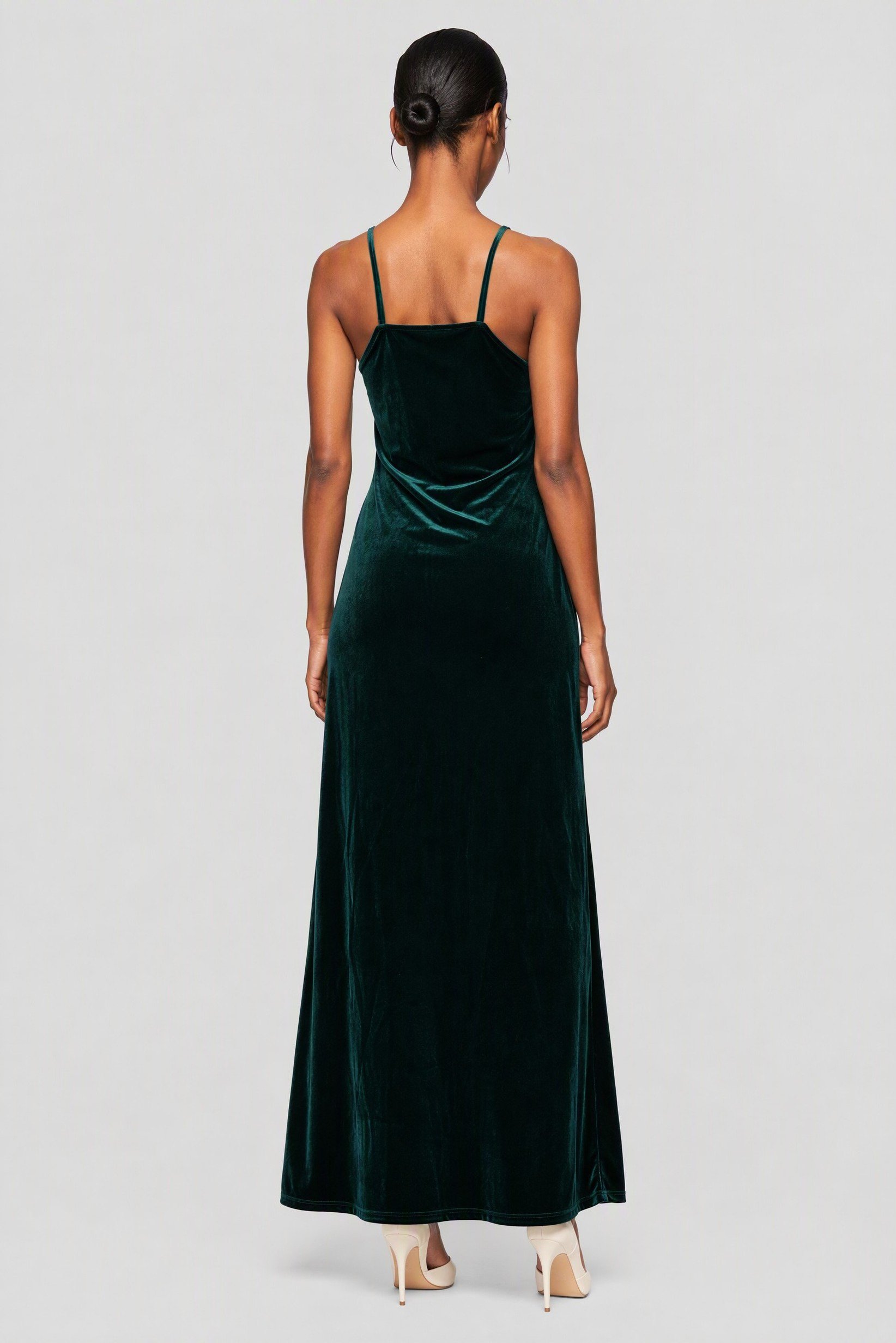 Women Plain Maxi Dress, Green