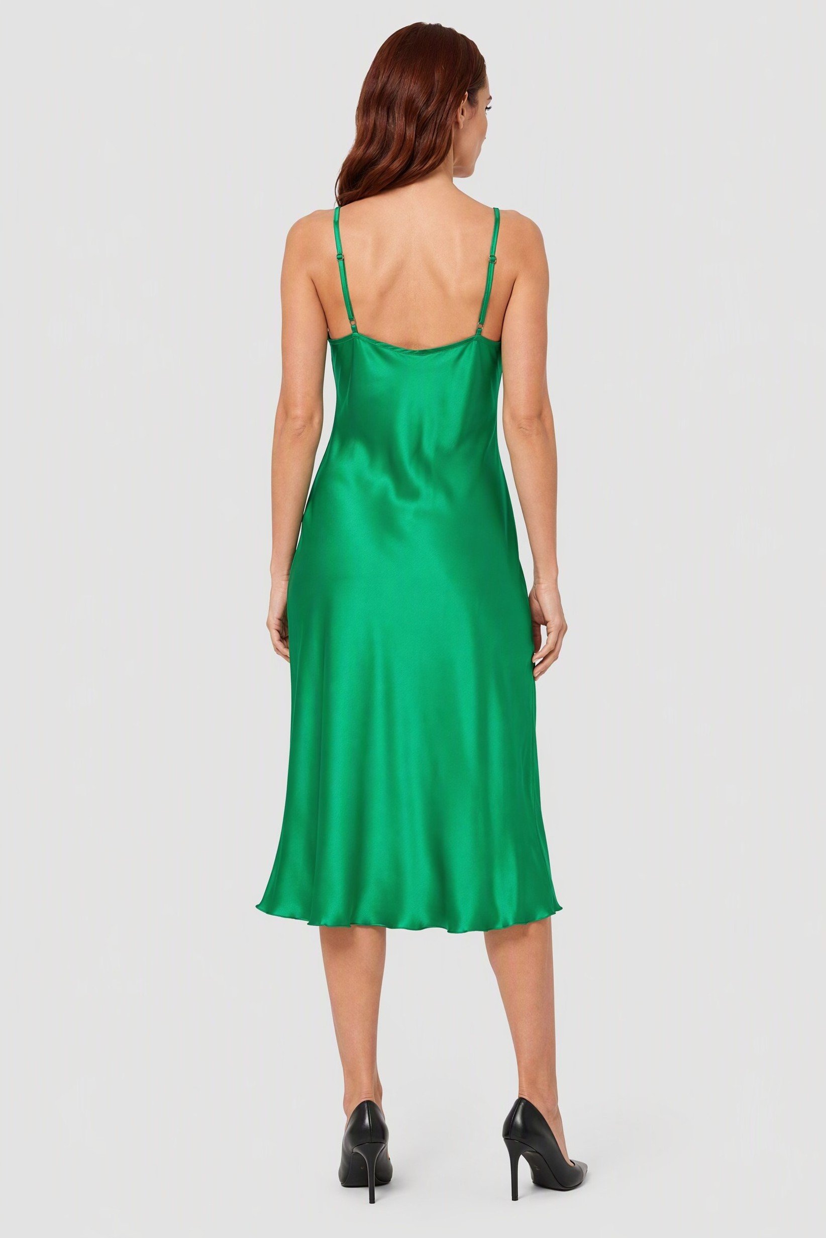 Women Solid Midi Dress, Green