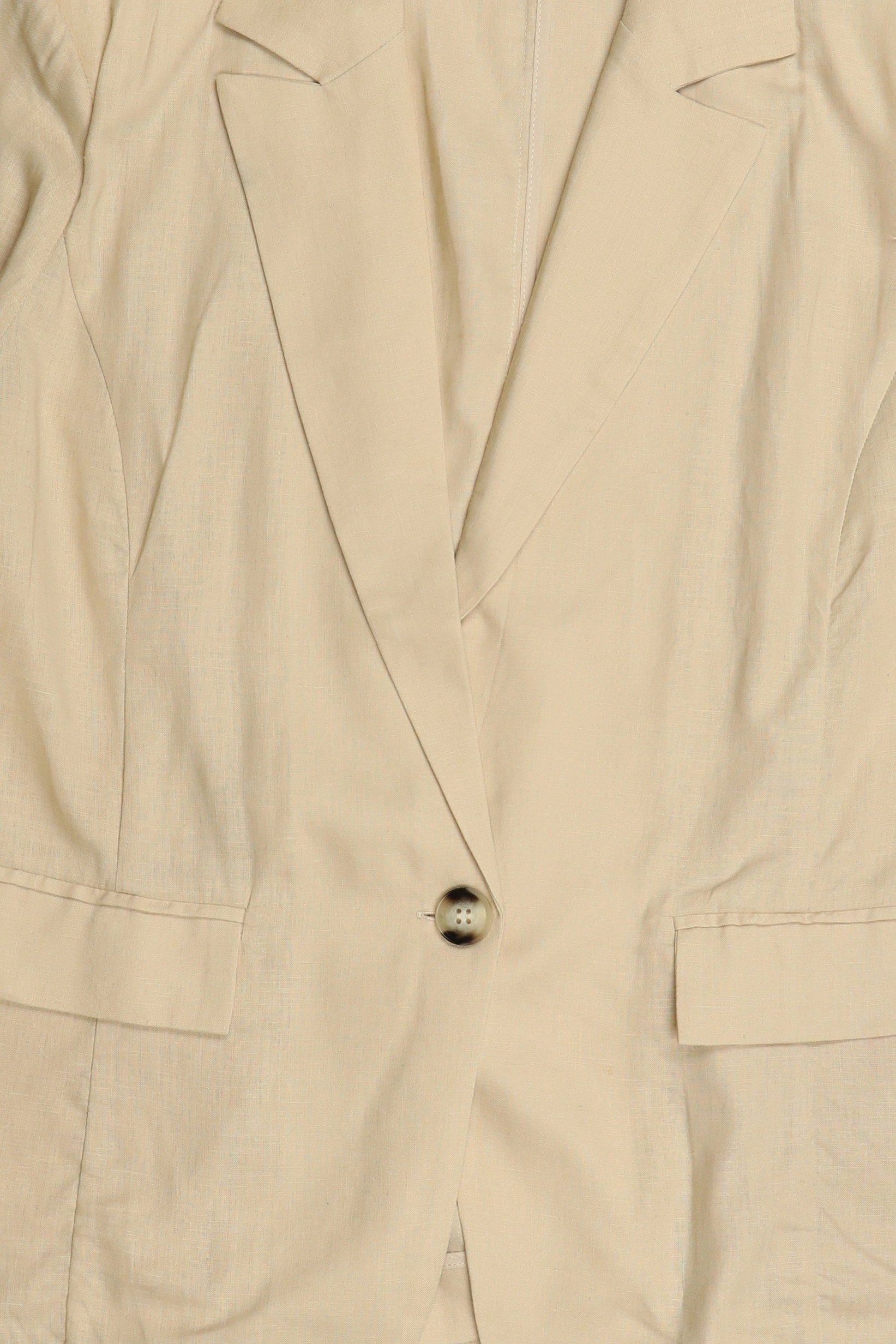 Women Regular Fit Solid Casual Blazer, Beige