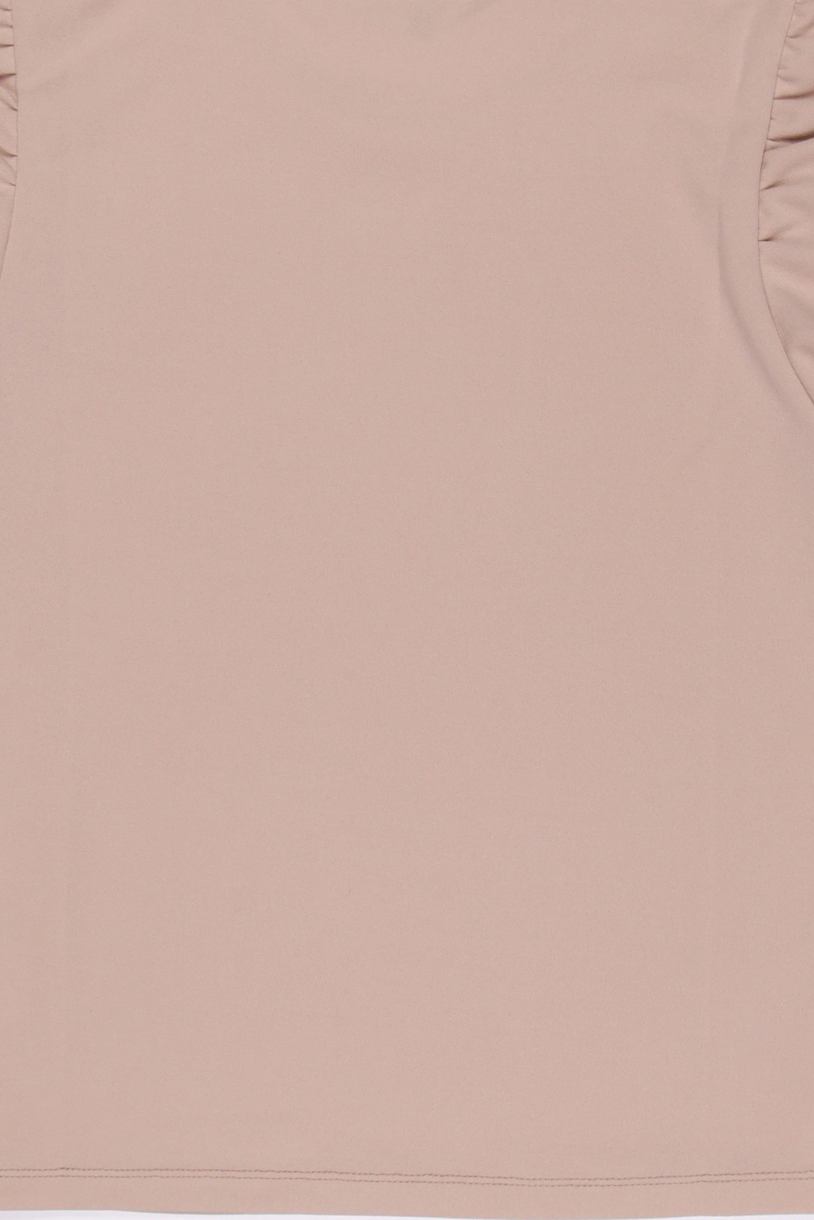 Women Crew Neck Bubble Sleeve Plain Blouse, Light Tan
